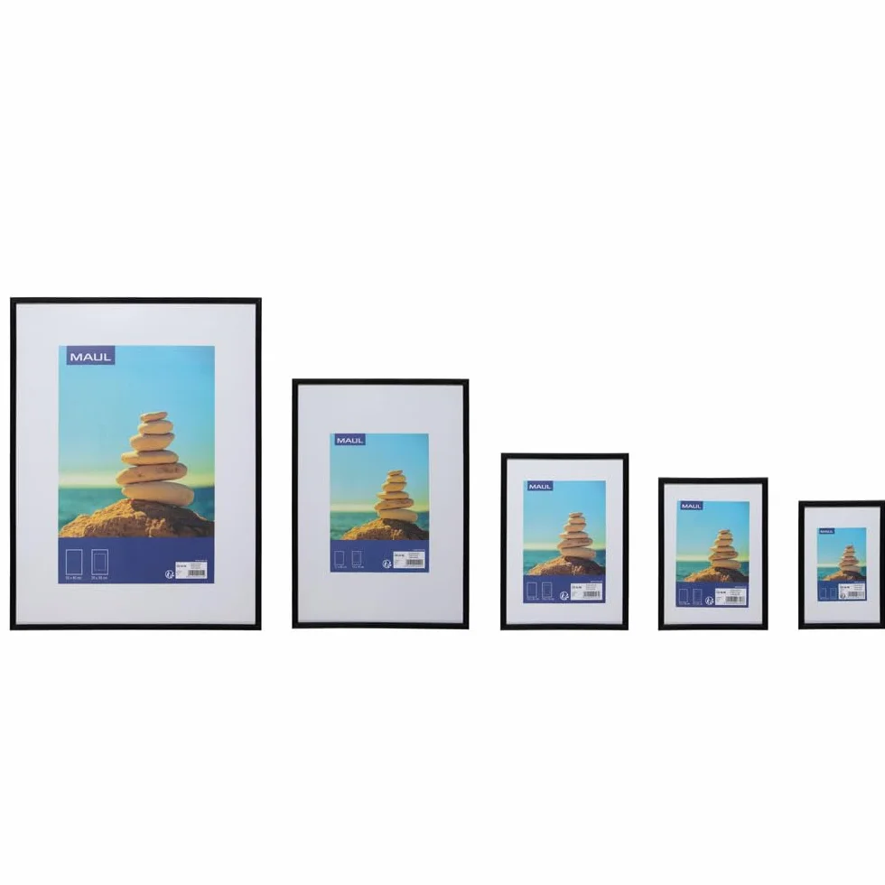 MAUL cornice foto 15x21 cm MAULart plastica con intarsio passe partout nera