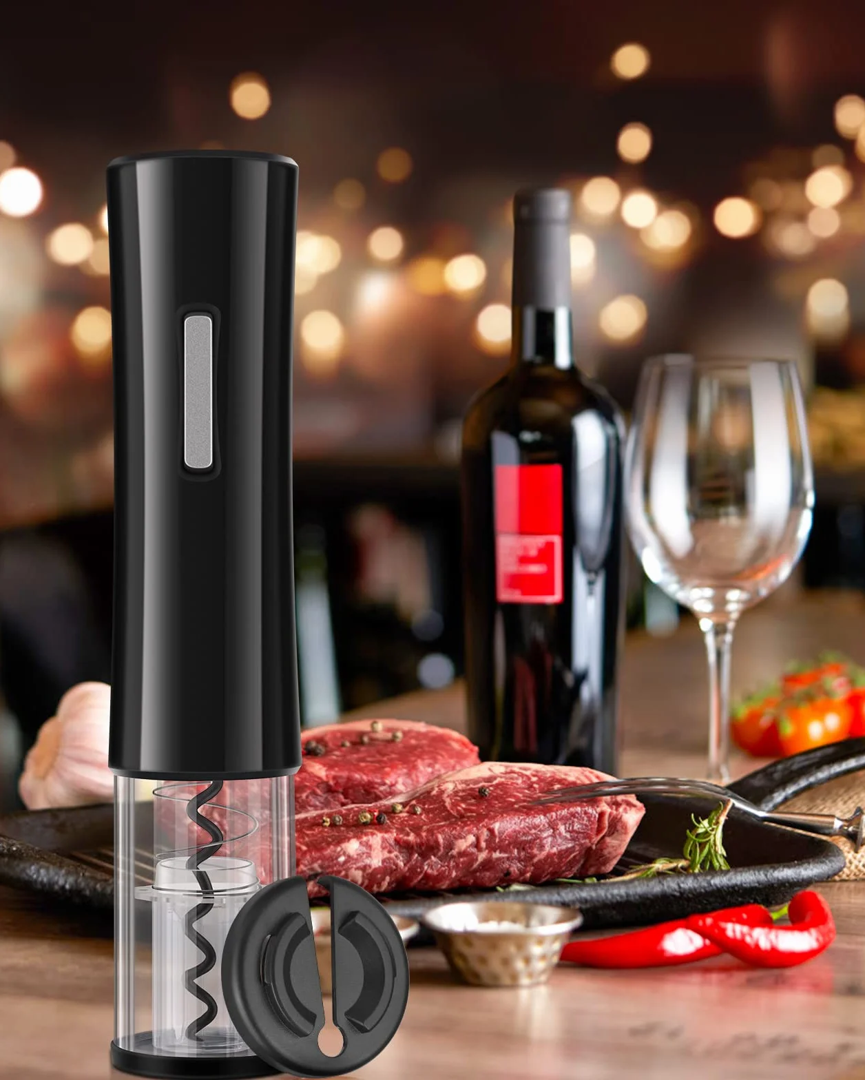 Rovtop Cavatappi Elettrico per Vino, 5 in 1 Set Apri Bottiglia con Stappa Bottiglie Elettrico Automatico