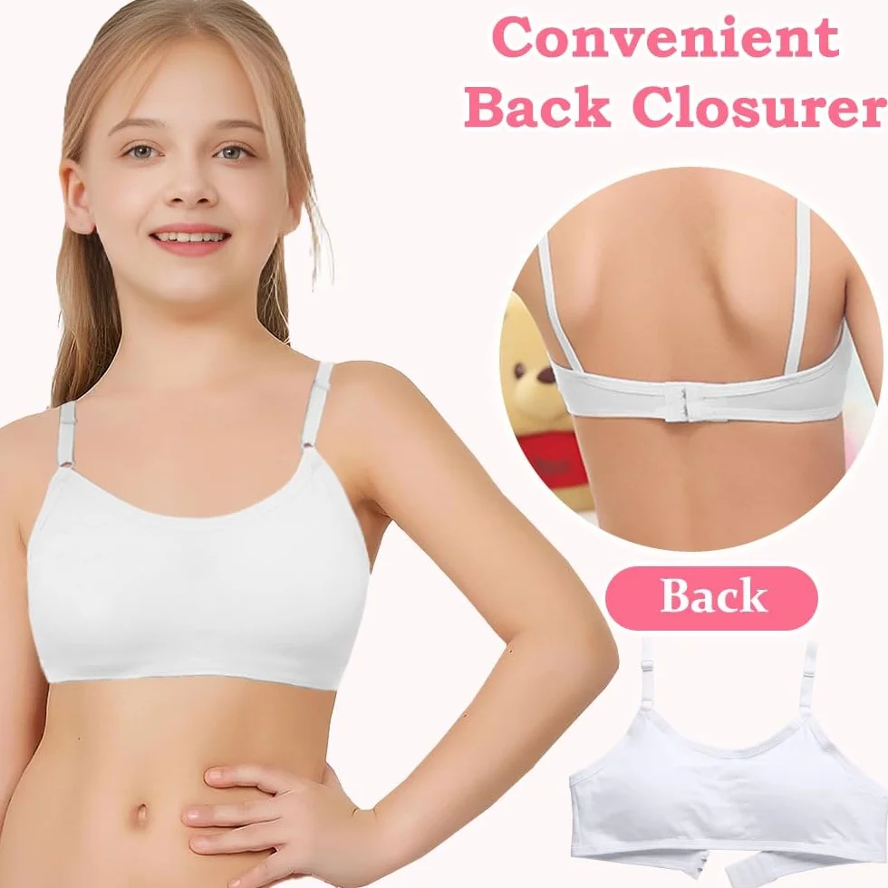 Reggiseno da Allenamento Senza Cuciture in Cotone per Ragazze con Spallacci Regolabili 10-16 Anni
