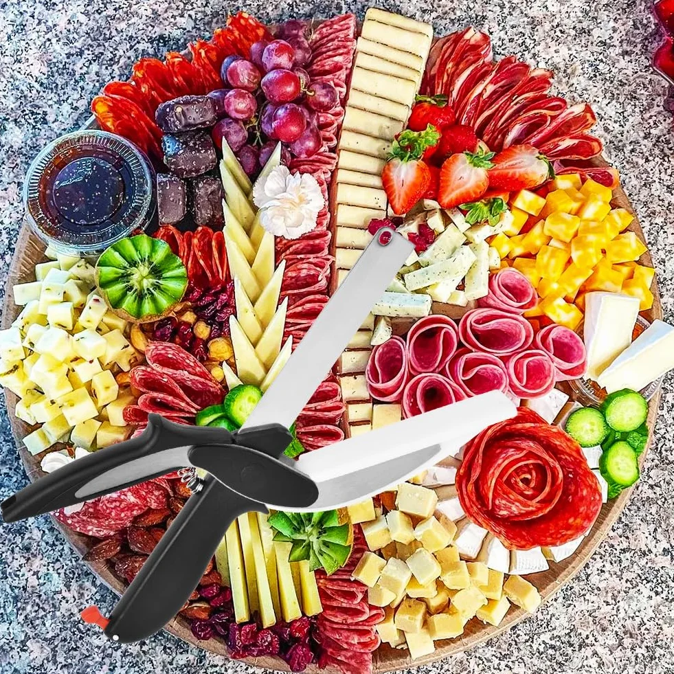 Vicloon forbici in acciaio inox antiscivolo per frutta, verdura e spezie con pietra affilatura
