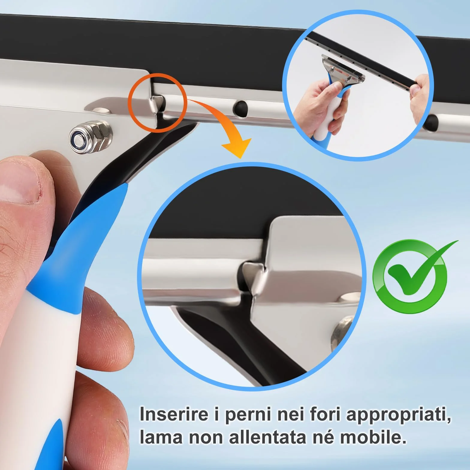 Mitclear Tergivetro in Silicone 25cm, Lavavetri in Microfibra, Acciaio Inox, Kit Pulizia Vetri
