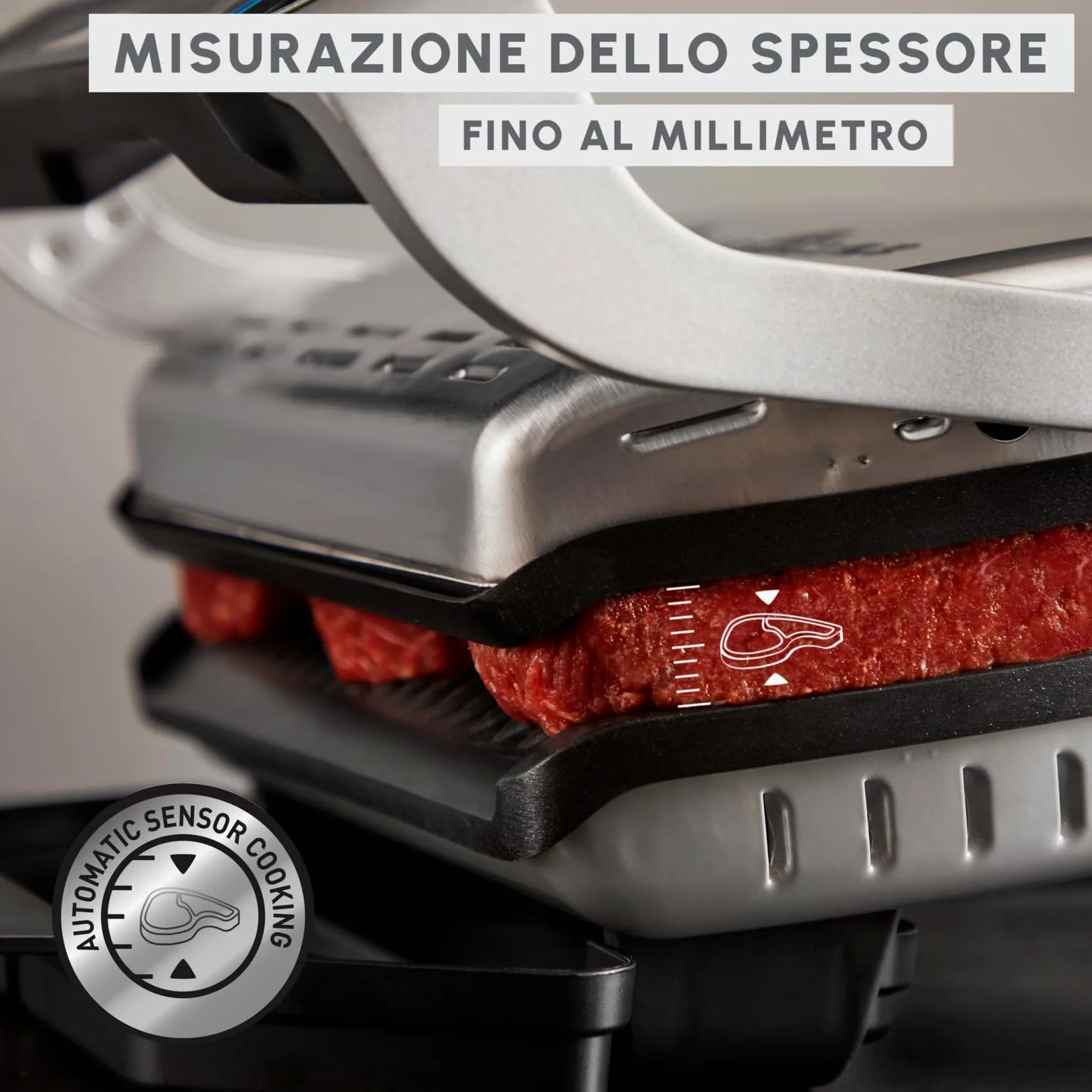 Moulinex Optigrill+ XL, Griglia Elettrica da Interno Ideale per Cucinare Carne, Pesce e Verdure, Indicatore di Cottura e 9 Programmi Automatici, Piastre Antiaderenti, GI722D