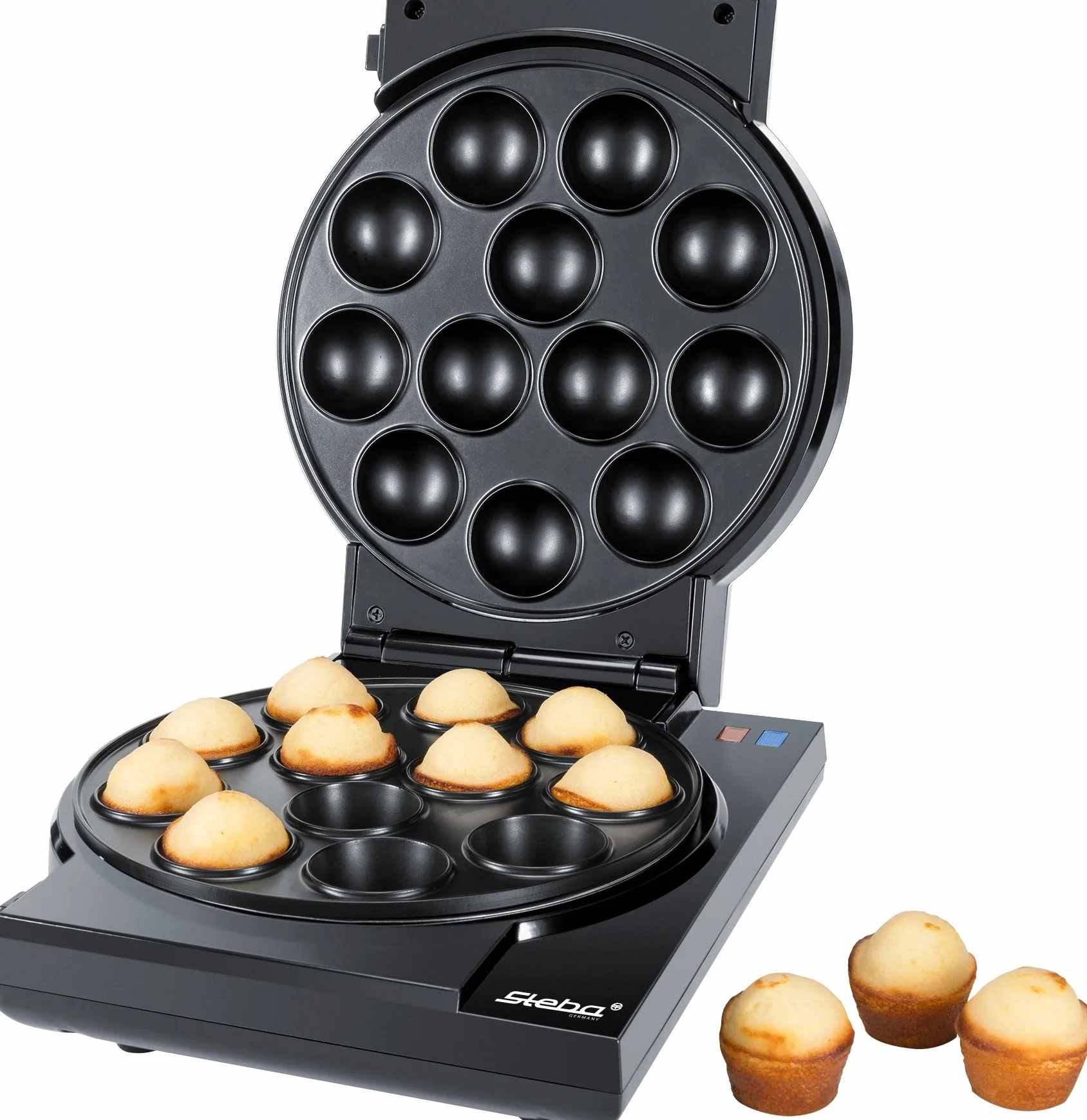 Steba Elettrodomestici Cake Maker 3 in 1, piastre antiaderenti per cake pop muffin ciambelle