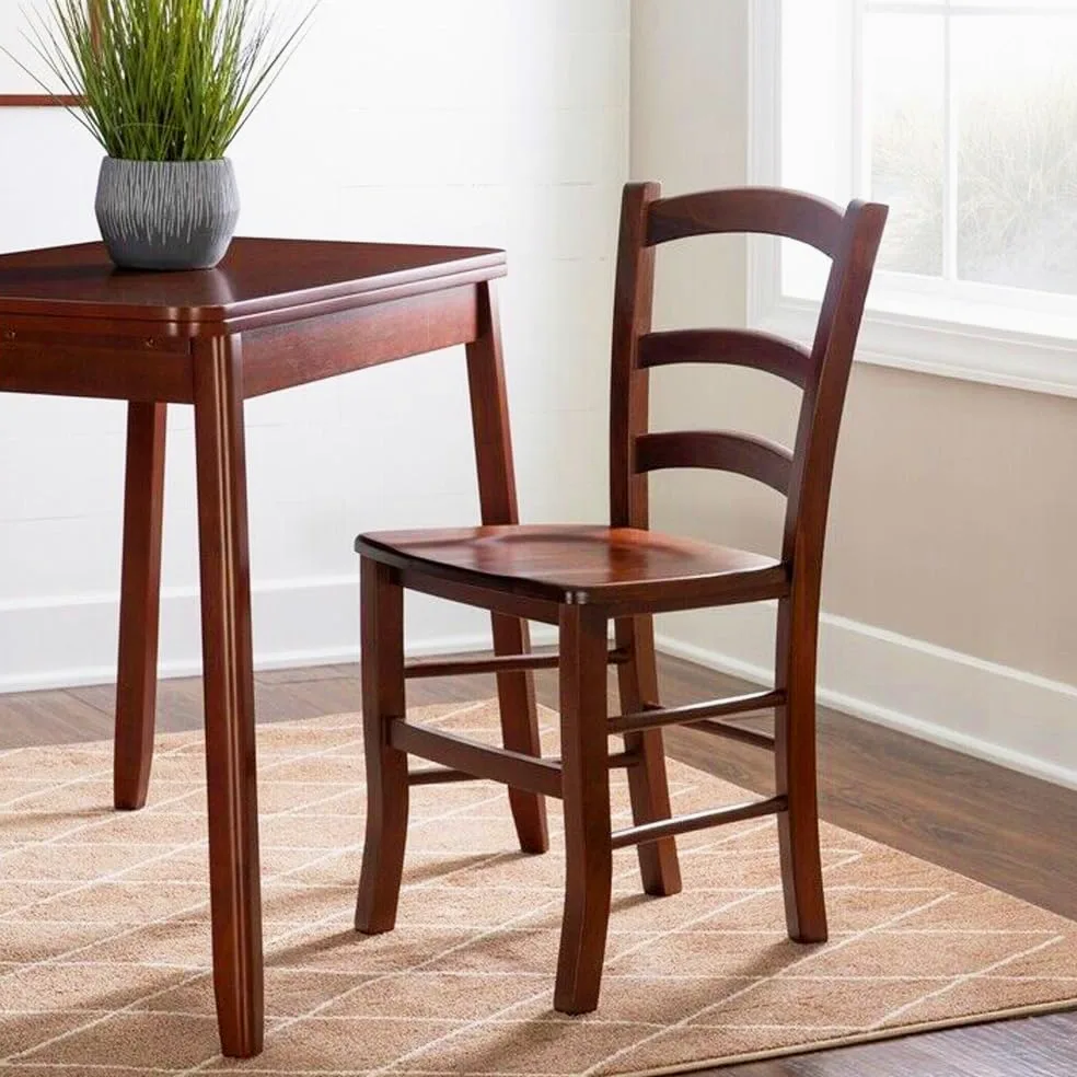 VIRSUS Set 4 Sedie Paesana in Legno Massello, Misura 43x42x86 cm, Sedia Tradizionale Robusta, per Casa, Cucina, Agriturismo, Ristorante, Made in Italy (Noce Scuro)