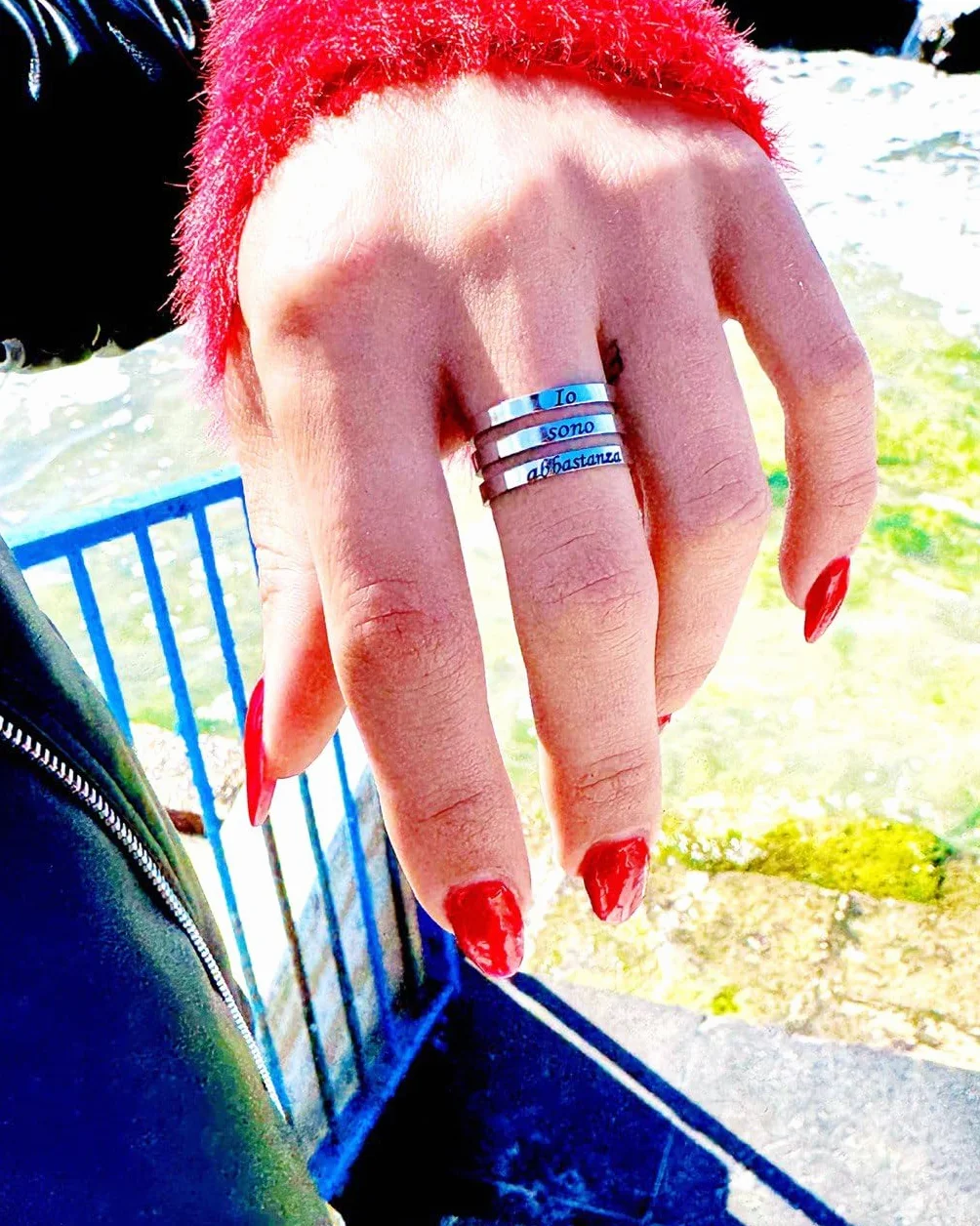 Anello Personalizzato a 3 Fasce in Acciaio Inossidabile con Incisione Gratuita Gioiello Unisex