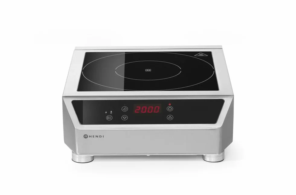 HENDI Piano cottura a induzione da appoggio professionale, controllo touch, 60-240°C, 230V, 3500W, 342x431x(H)116mm, acciaio inox