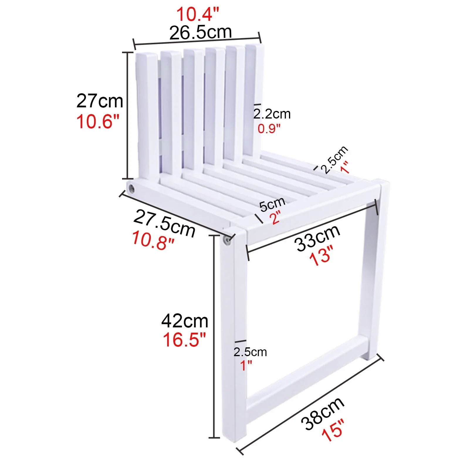 SHYM Sedia Pieghevole a Parete Sgabello per Cambiare Le Scarpe Invisibile Realizzato in Legno Massello Può Essere Risparmiare Spazio Il Peso Massimo è di 150Kg (bianca - H42cm)
