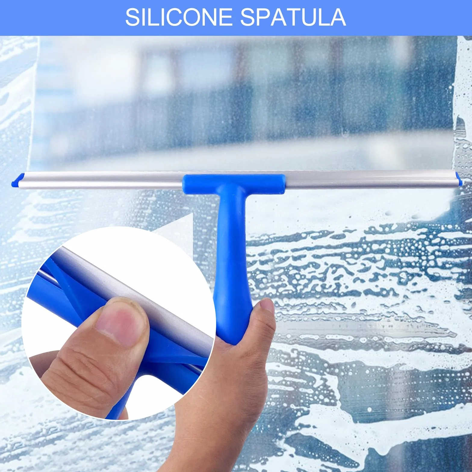 Tergivetro Telescopico 120cm Spazzola Lavavetro con Prolunga Set Micro Lavavetri Flessibili
