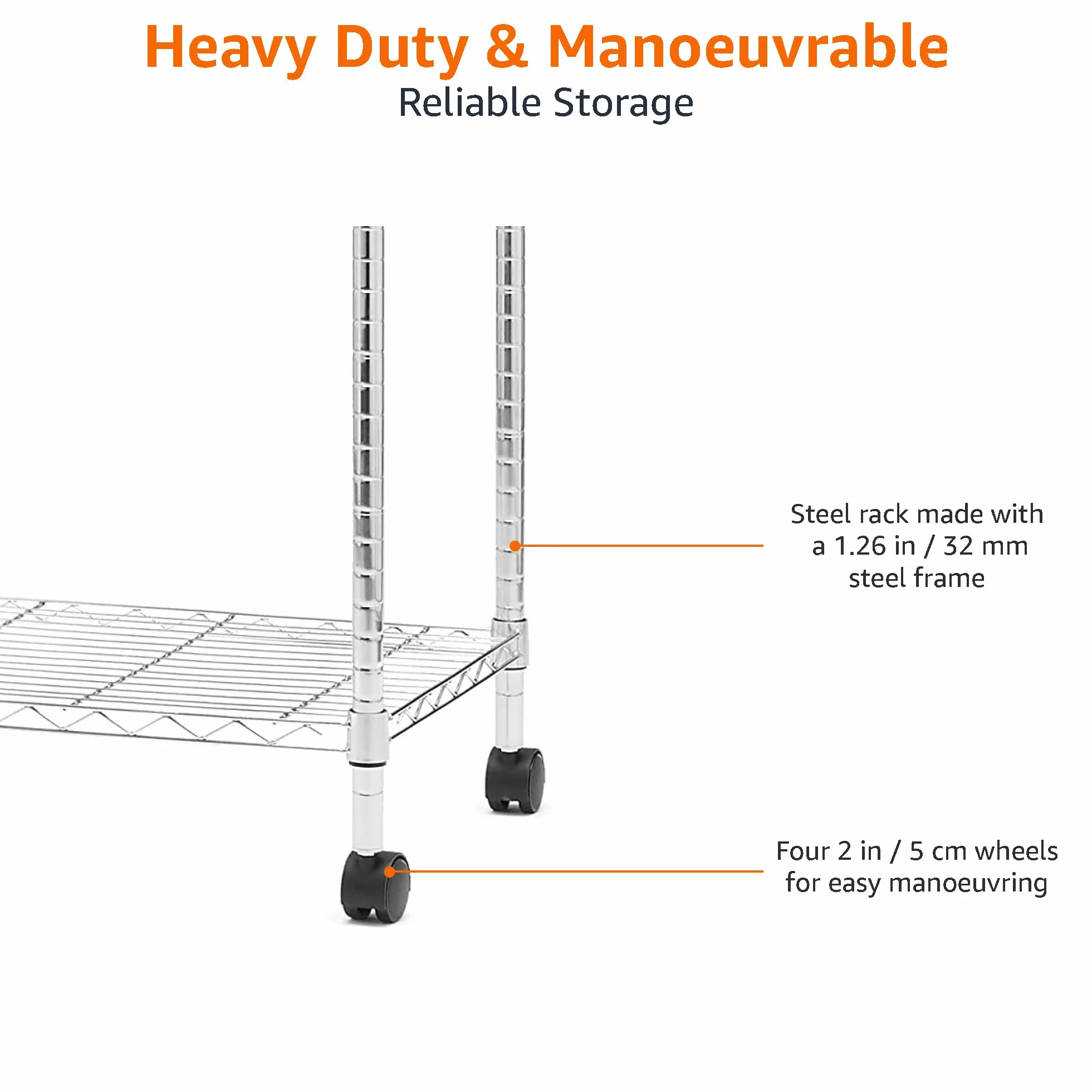 Amazon Basics Appendiabiti cromato 89 x 45 x 180 cm