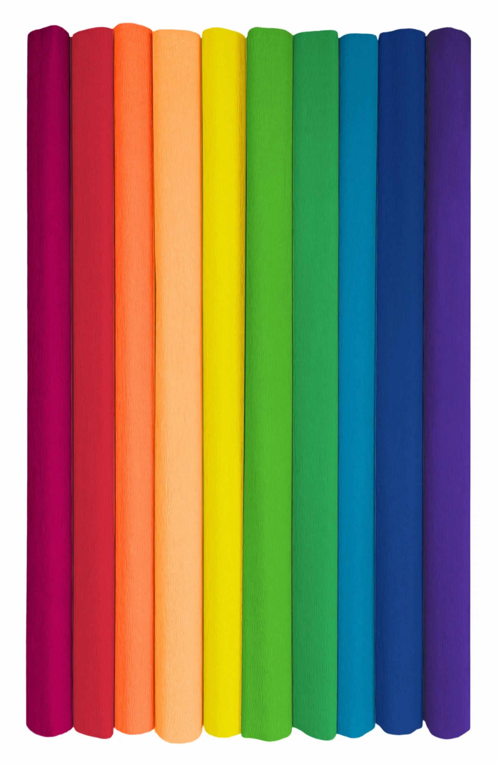 Interdruk Crepe Paper Rolls 10 Pack 50 cm x 200 cm 28 g/m2 Assorted Rainbow Colors