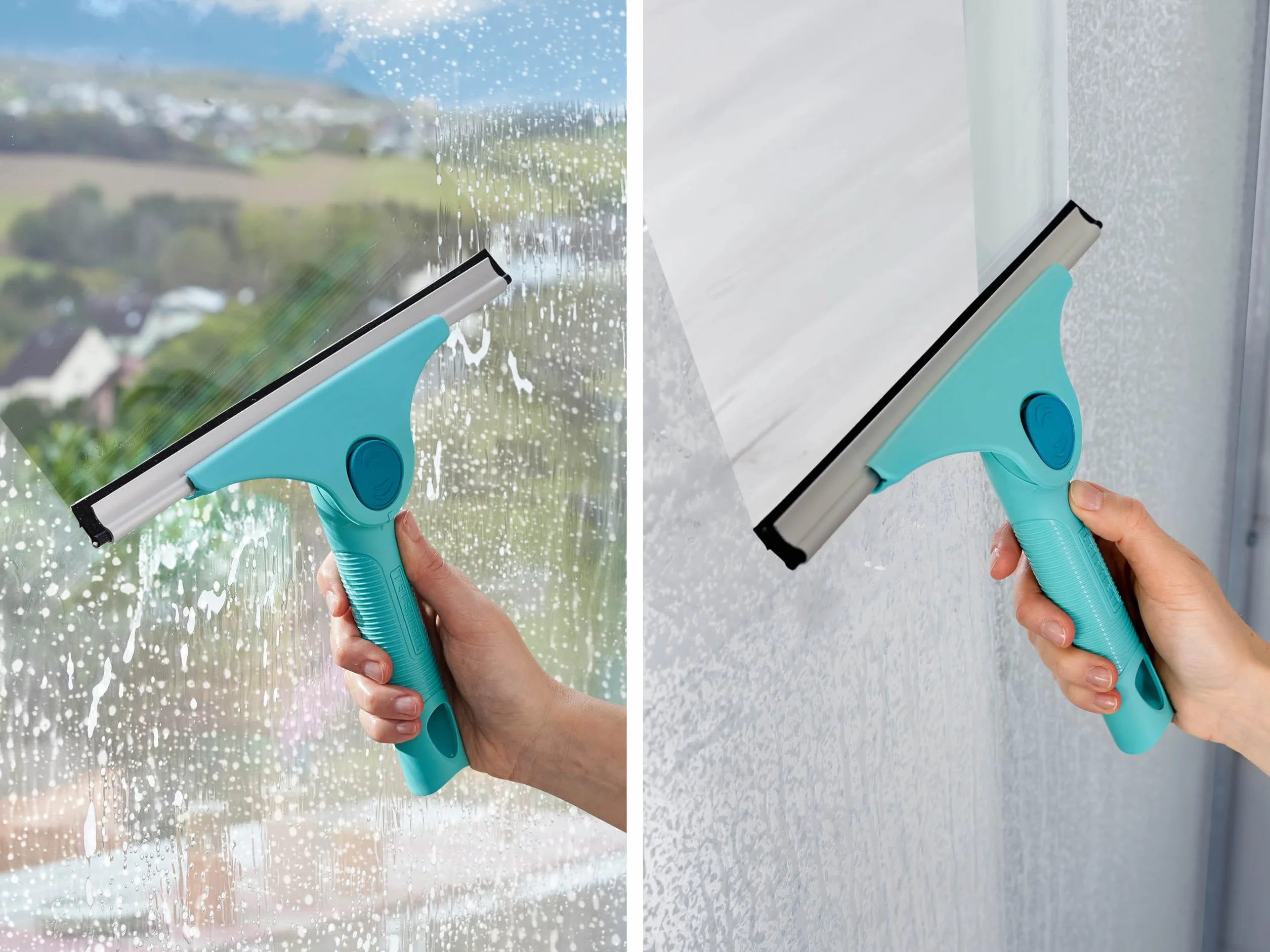 Leifheit tergivetro 2in1 M Pro Reach, pulisci vetri doccia 28cm, angolo regolabile, Click System
