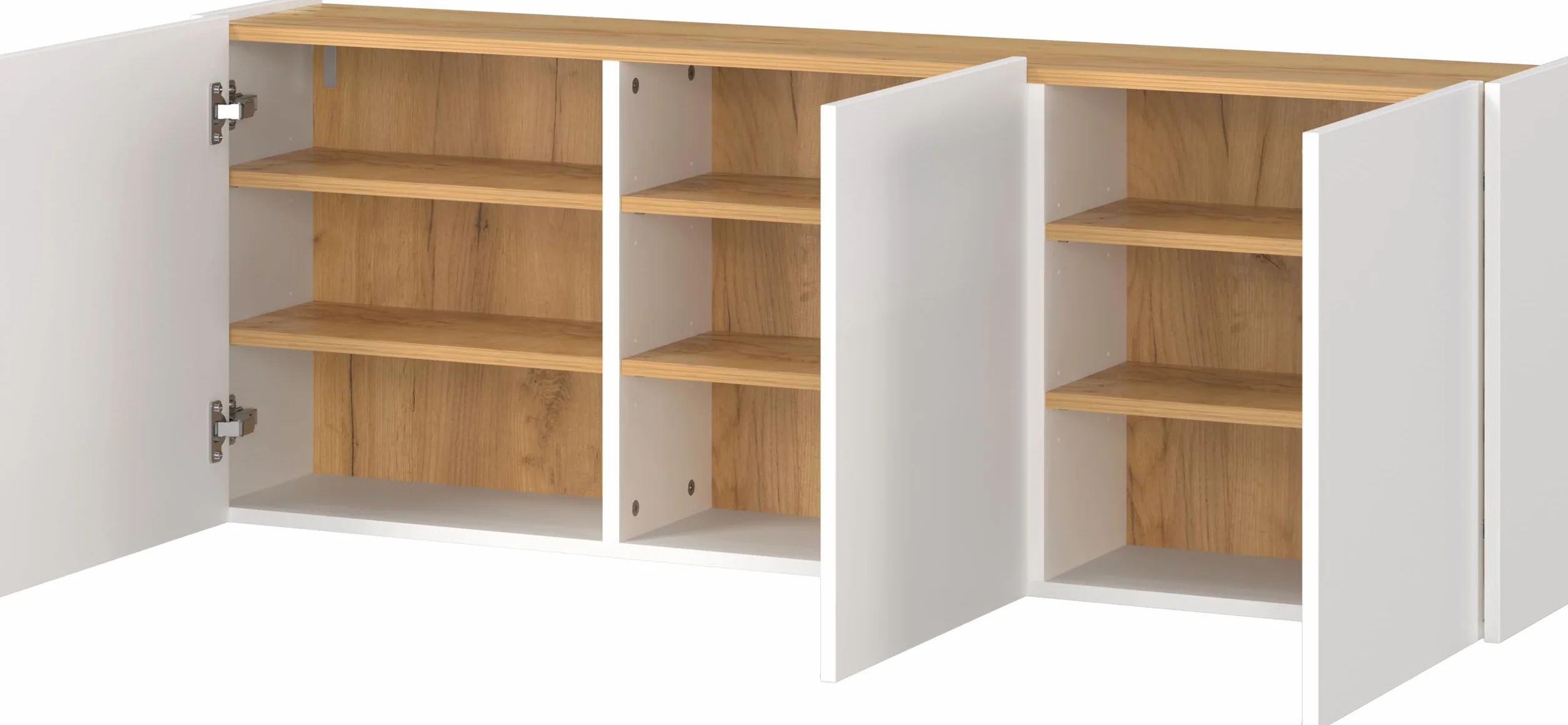 Germania Scarpiera 1345-513 GW-Libbiano, in bianco/Rovere Navarra, con profondità ridotta, 138 x 52 x 25 cm (LxAxP)