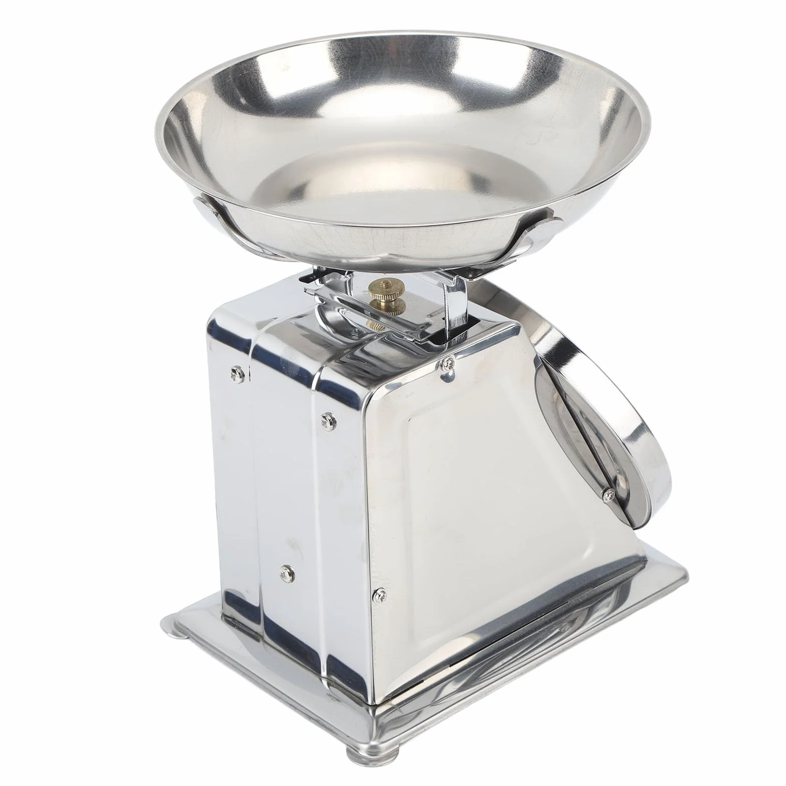 Tyenaza Bilancia da Cucina Meccanica, Tara Manuale, Bilancia per Alimenti con Quadrante in Acciaio Inossidabile ad Alta Precisione con Ciotola Rimovibile per la Cottura in Cucina (4KG)
