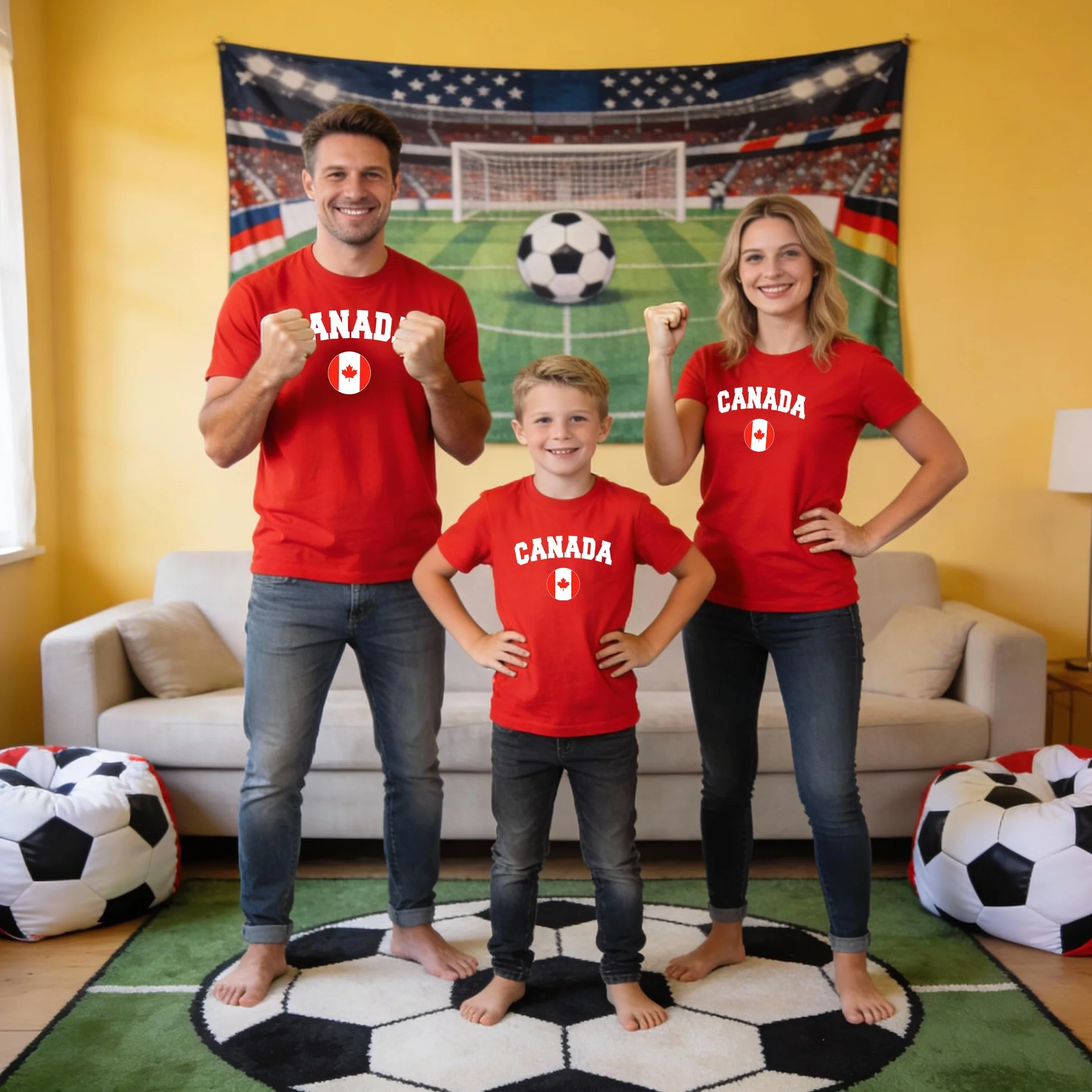 2026 Magliette Personalizzate per Famiglie appassionate di Calcio Magliette Personalizzate per Coppie appassionate di Calcio