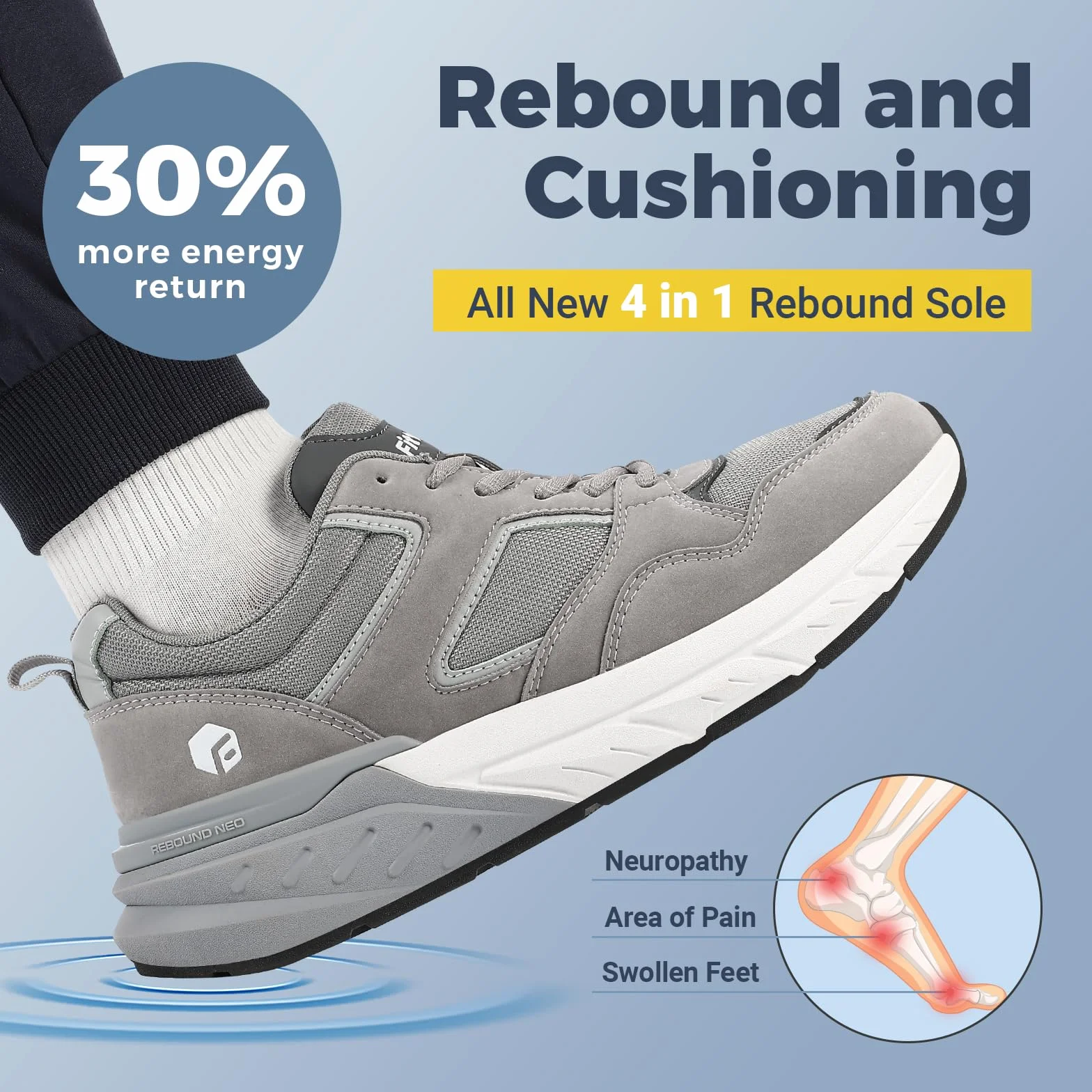 FitVille Scarpe Uomo Sneakers Running Piedi Larghi Traspiranti Sportive