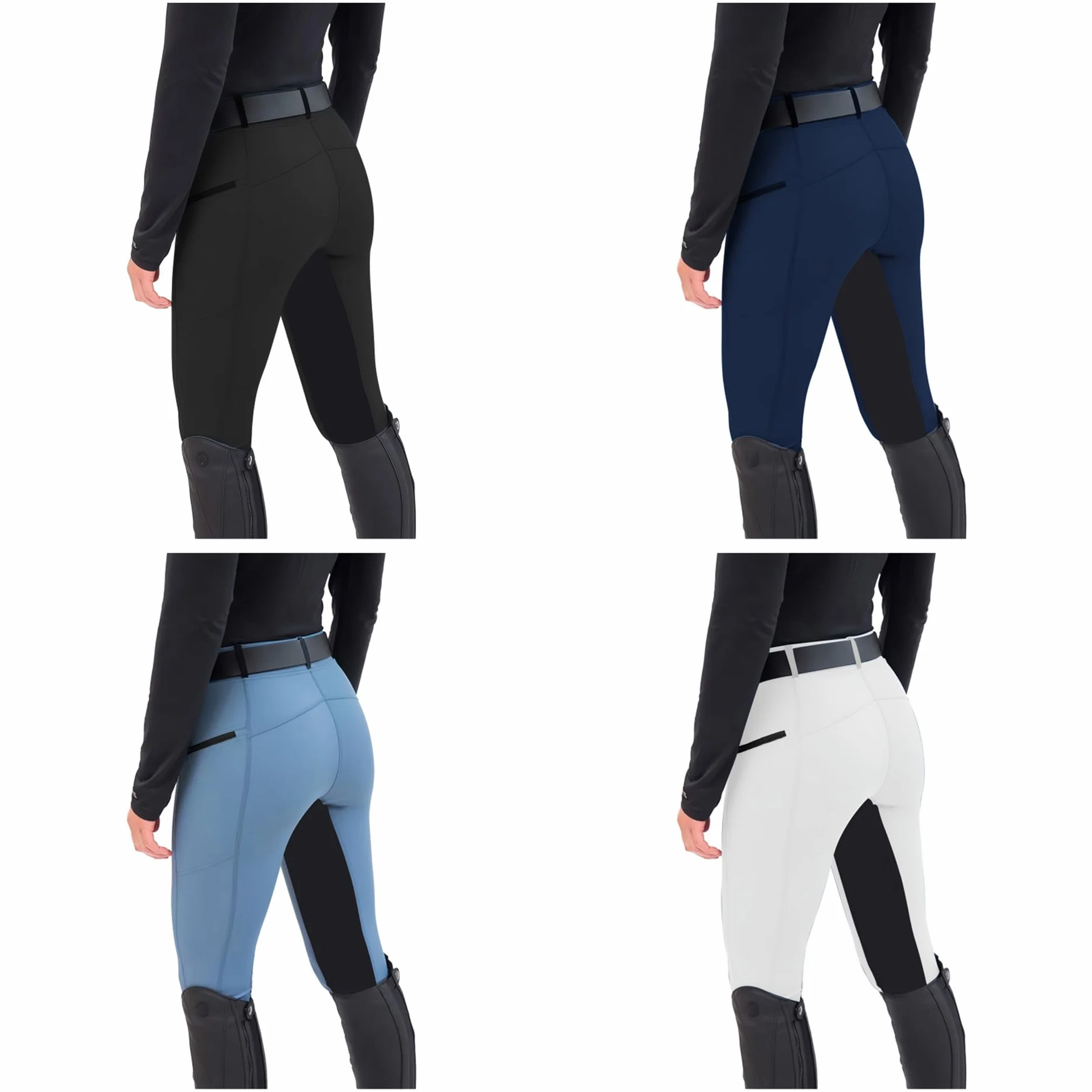 Chesoon Pantaloni da equitazione da donna con seduta completa e toppe al ginocchio