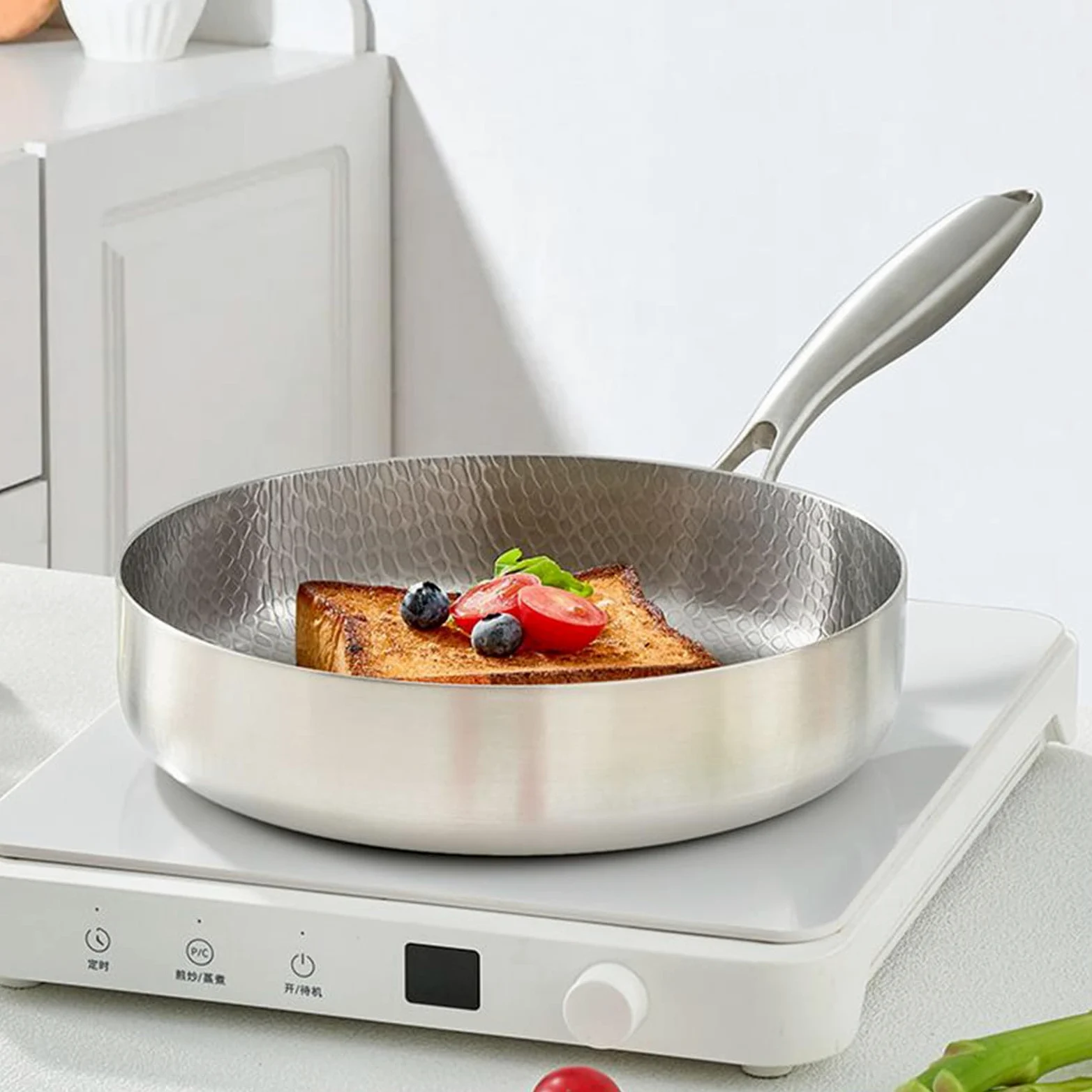 Generico Pentola in Titanio Utensile da Cucina Antiaderente | Padella per Bistecche Resistente al Calore per Cuochi Famiglie Occupate Preparazione Pasti Casa Appartamento Uova Pancake