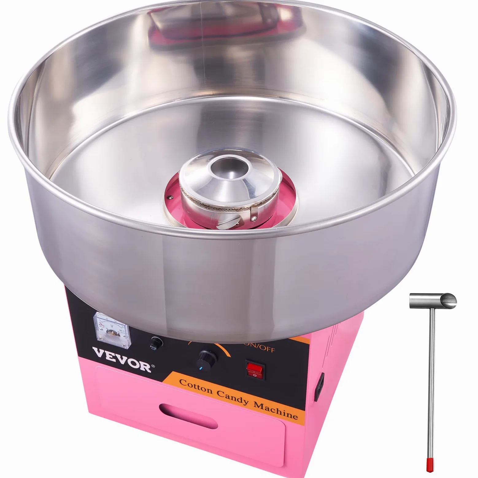 VEVOR Macchina per Zucchero Filato da Banco Uso Commerciale 1000W Capienza Ciotola 57g, Macchinetta per Zucchero Filato Soffice Temperatura Regolabile tra 65-245 °C per Festa Carnevale Evento Esterno