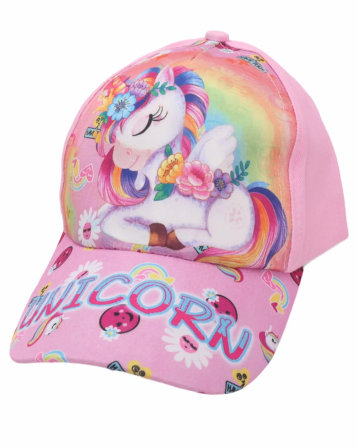 Berretto da Baseball per Ragazze in Cotone con Snapback Modello Unicorno colorato