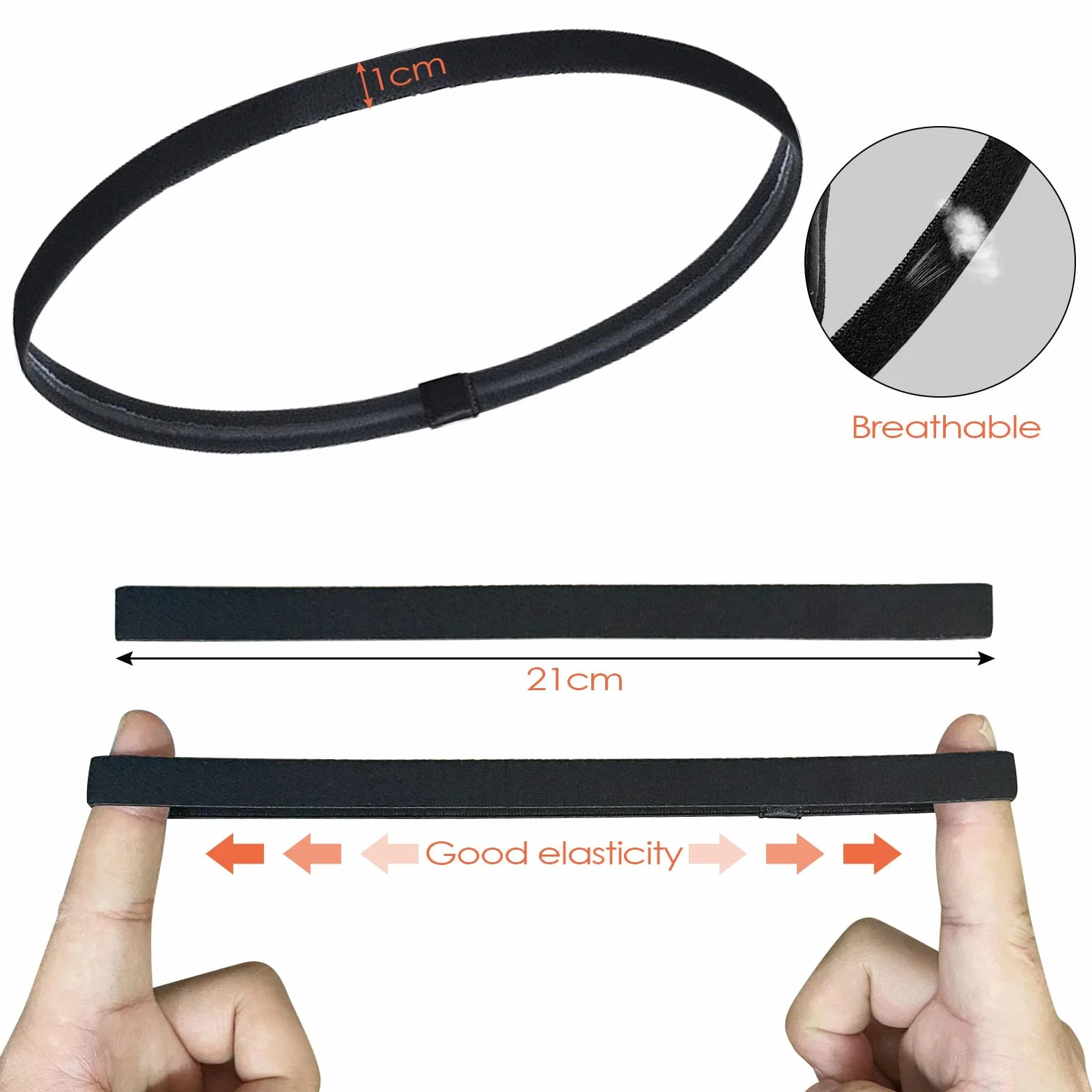 Fascia Capelli Sportiva 10 Pezzi Antiscivolo Elastico Donna Uomo per Jogging Running Calcio Yoga Allenamento