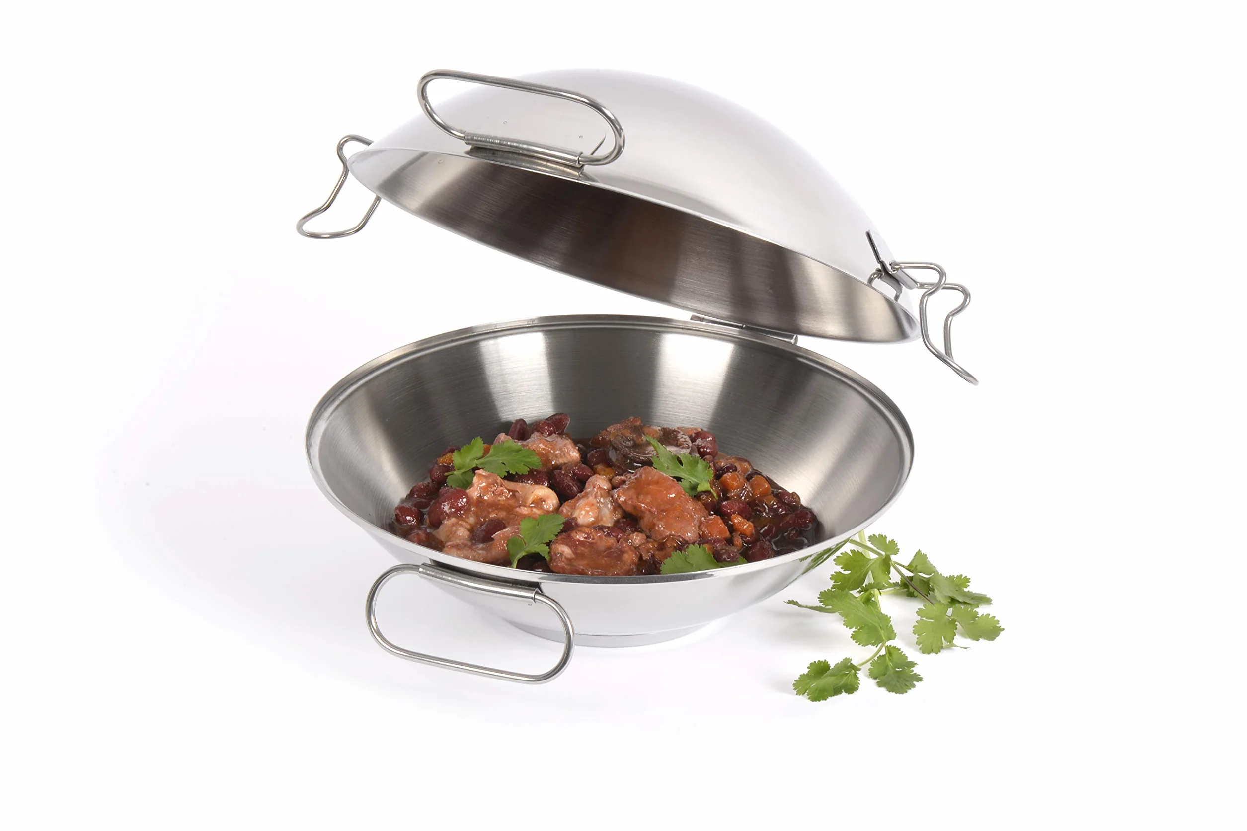 Artame ART32802 – Cataplana, Casseruola, Wok – Tutte Le luci di Cui induzione, Inox 18/10, Ø 24 cm, Argento