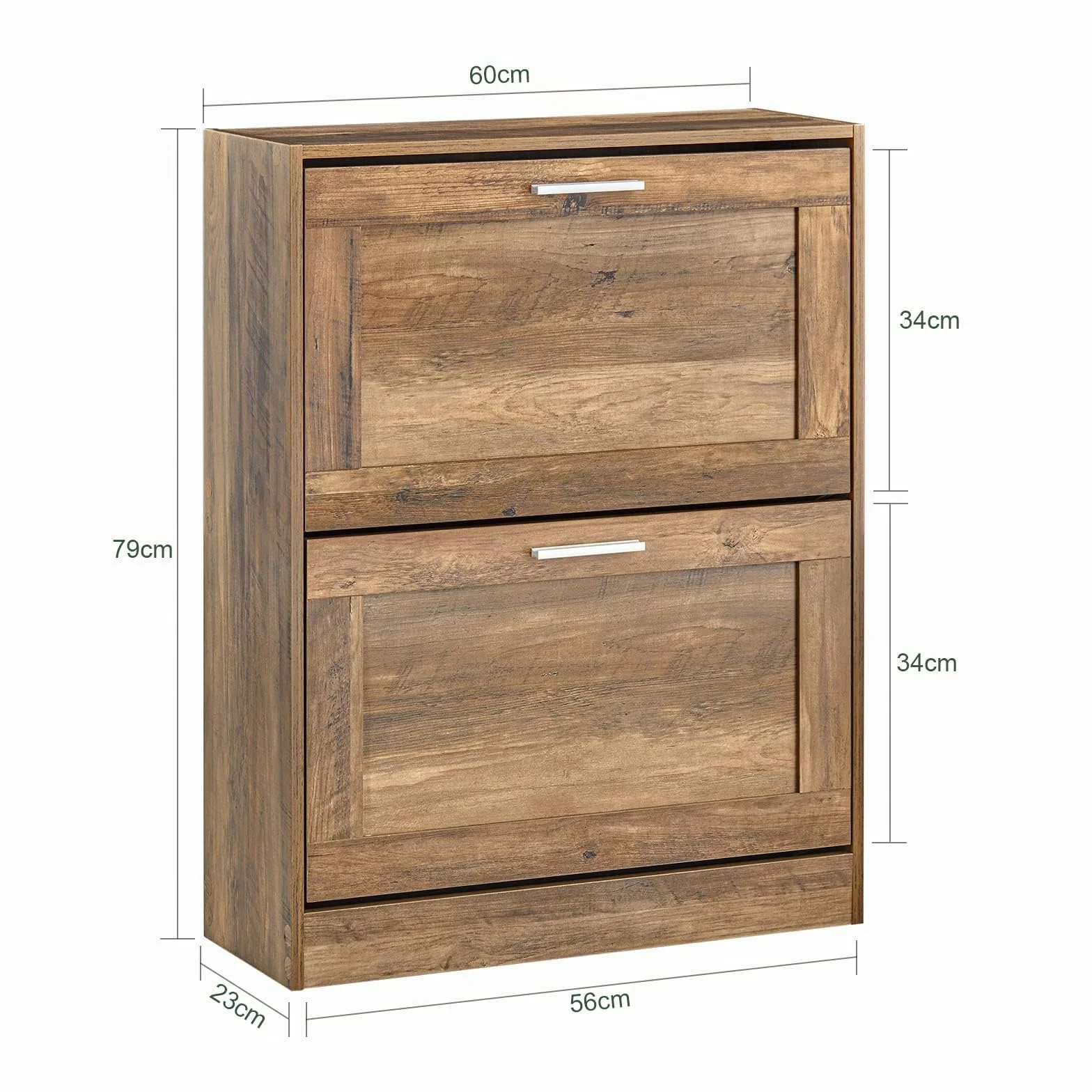 Scarpiera Salvaspazio Slim SoBuy 2 Ribalte 12 Paia 60x25x80cm Noce FSR137-F