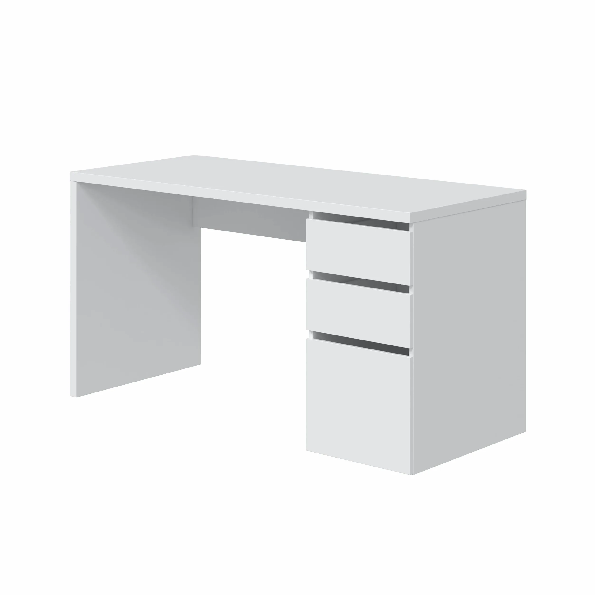 Arredo Stock Scrivania con 2 cassetti e 1 anta colore bianco, 74x138x60 cm