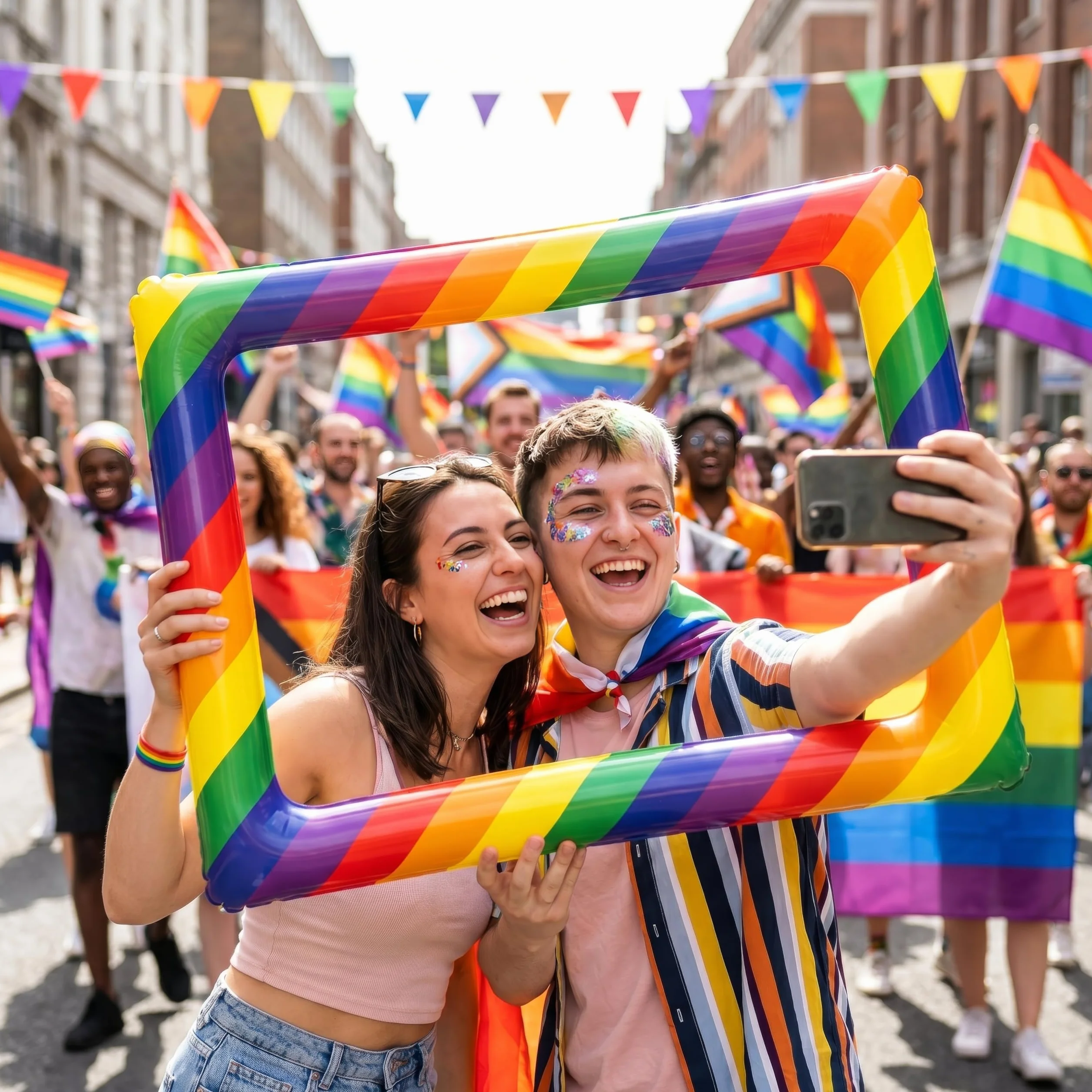 Henbrandt Gonfiabile Cornice per Selfie Arcobaleno Gay Pride Feste