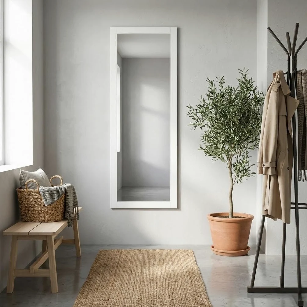 ARHome Specchiera Parete, Smart, 140 x 50, Bianco, Specchio Parete Muro, Prodotto in Italia