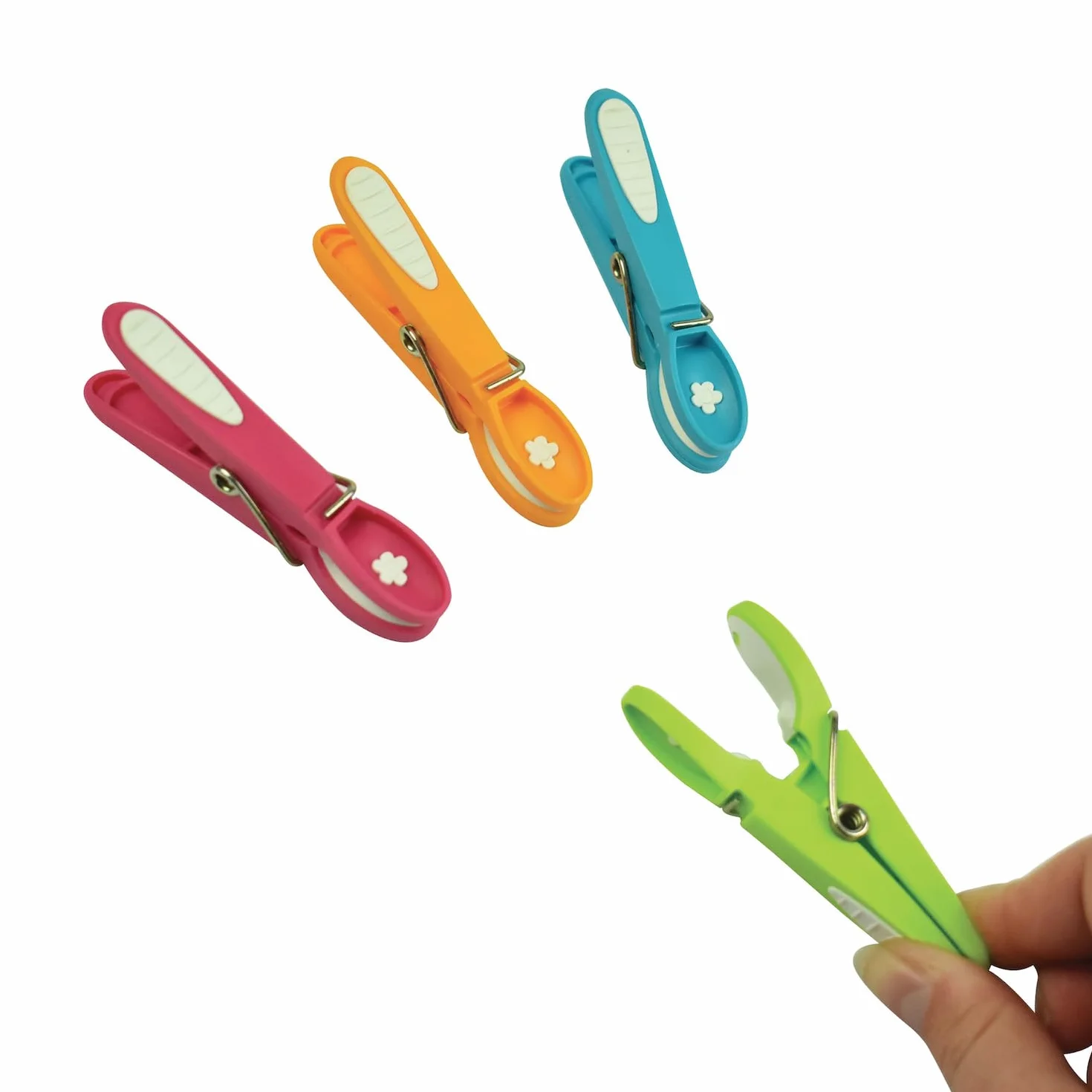 LAGUELLE – 60 mollette per bucato antiscivolo – Fabbricazione francese – Assortite Verde, Blu, Arancione, Rosa