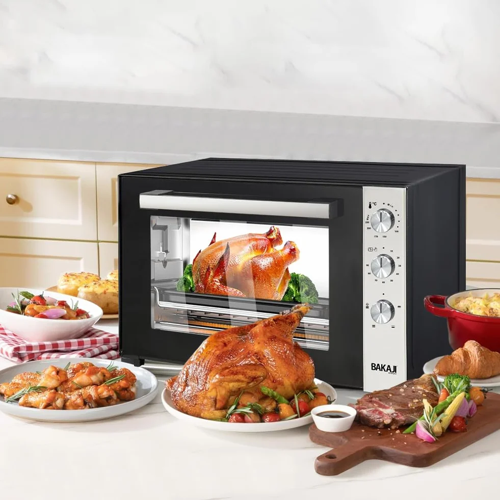Forno Elettrico Ventilato 70 Litri 2500W Temperatura Regolabile 250° Acciaio Timer