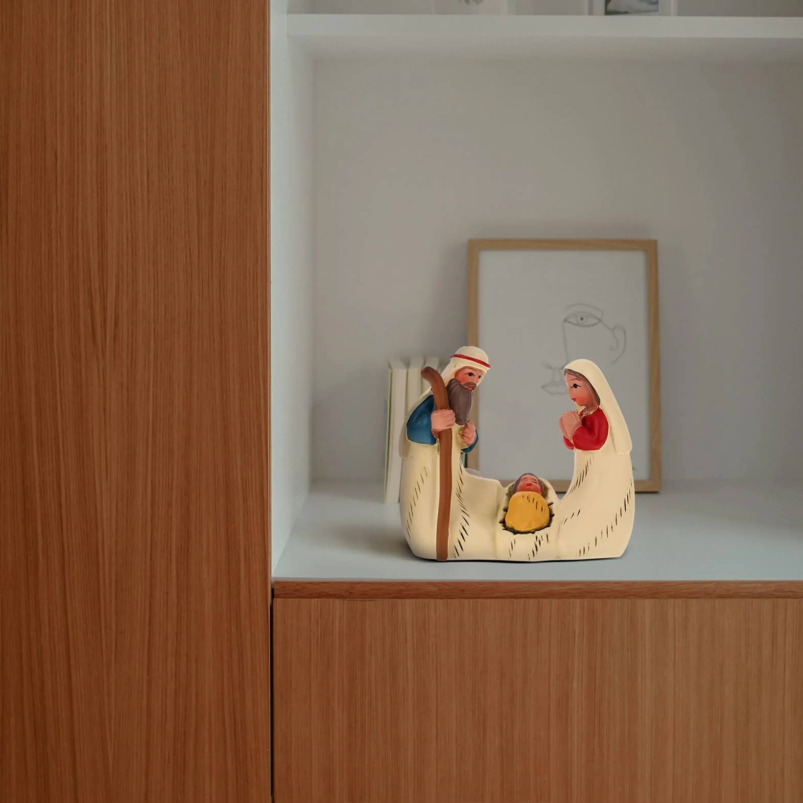 MAGICLULU Nativity Ornaments Scultura Religiosa in Resina 2.4 Pollici Mini Statua Sacra Famiglia Per Decorazioni Casa E Tavolo Natale