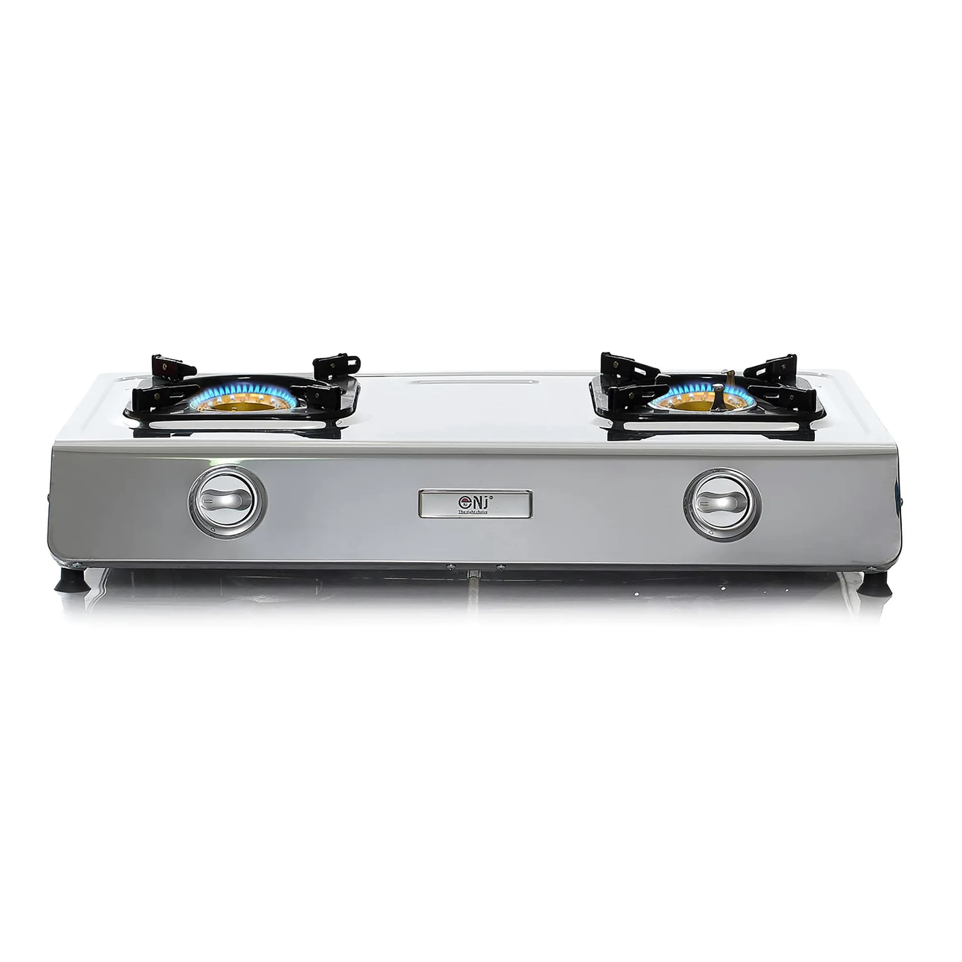 NJ NGB-200 Fornello a Gas Portatile 2 Fuochi Inox per Campeggio