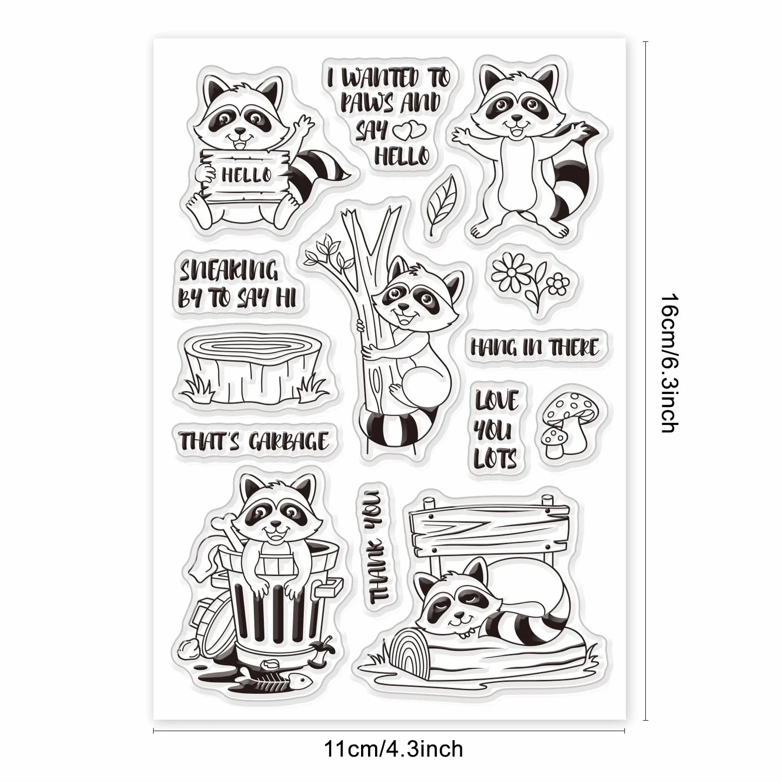 GLOBLELAND Timbro Silicone Procione Timbri Trasparenti Sigillo Procione Timbri Journaling in Silicone Trasparente per la Creazione di Biglietti e Decorazioni per Scrapbooking