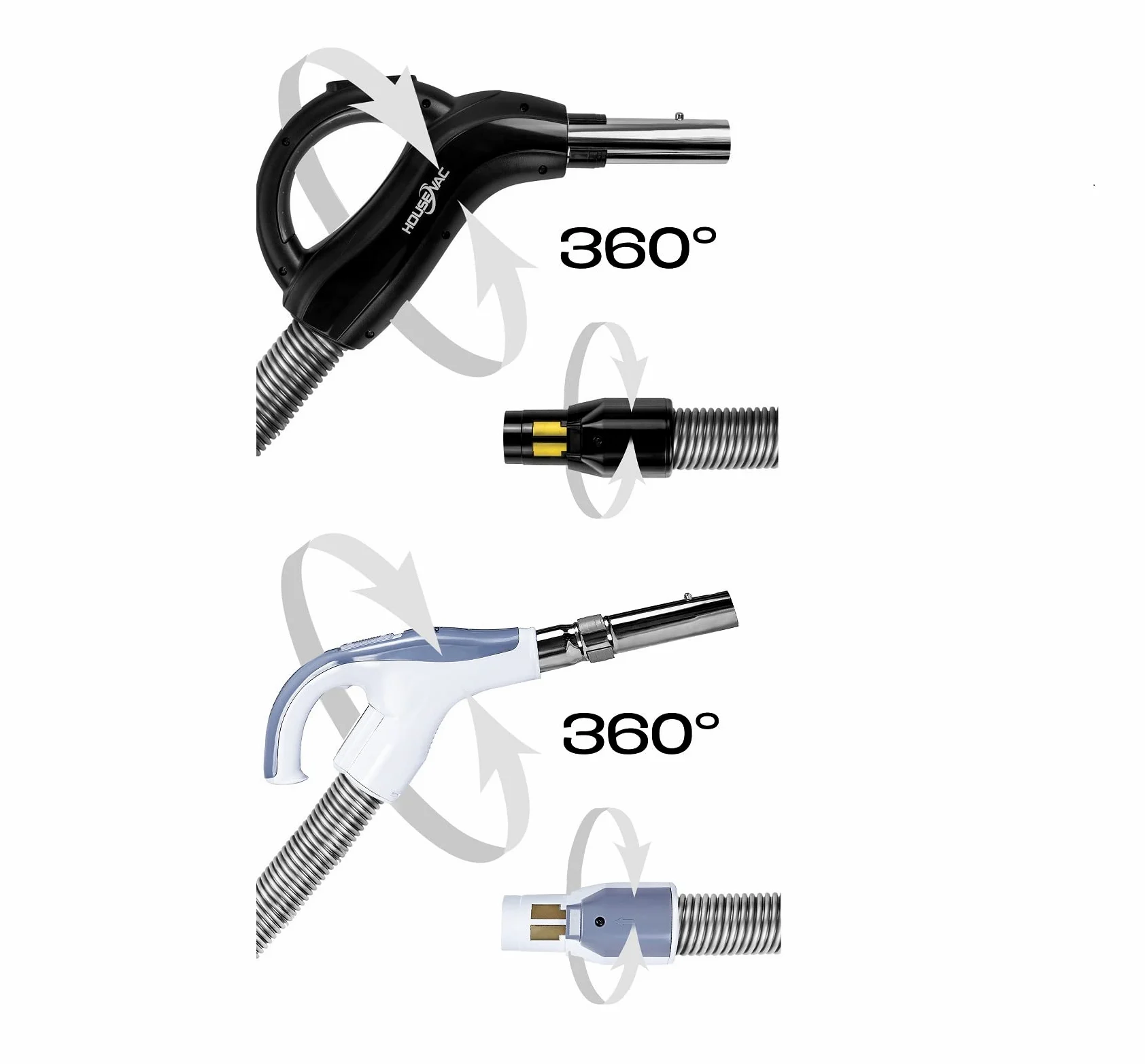 Aspirapolvere centrale HV-755ST-35H + kit di accessori per la pulizia della vostra casa, potenza di aspirazione 755 AirWatts, motore Ametek da 1700 W, 2 turbine, Soft Start/Stop