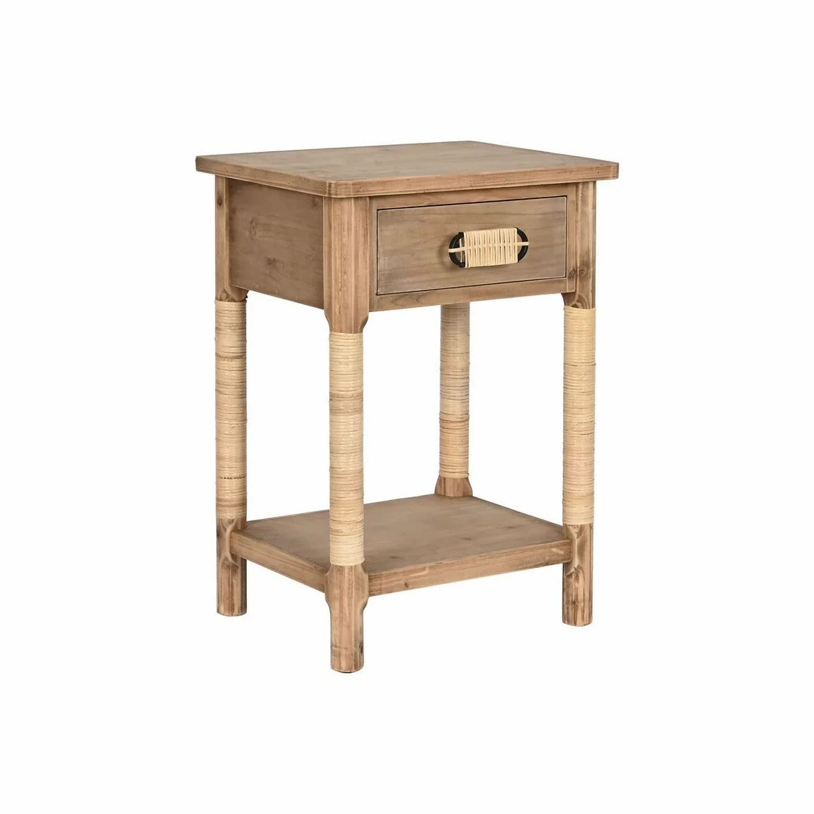 Comodino Naturale Marrone Chiaro Corda Picea 44 x 33 x 61,5 cm