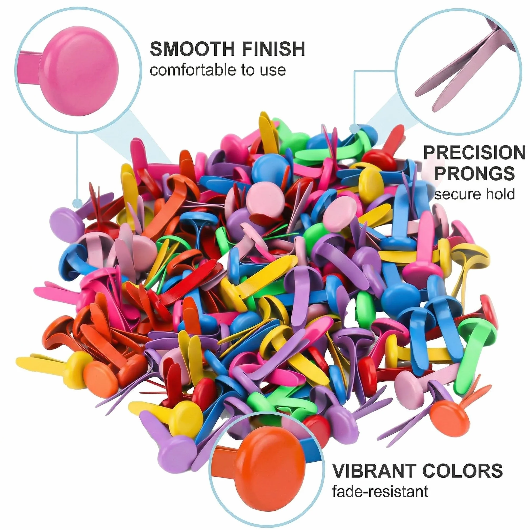 Fermacampioni Piccoli 100 Pezzi Colorati in Metallo per Scrapbooking DIY