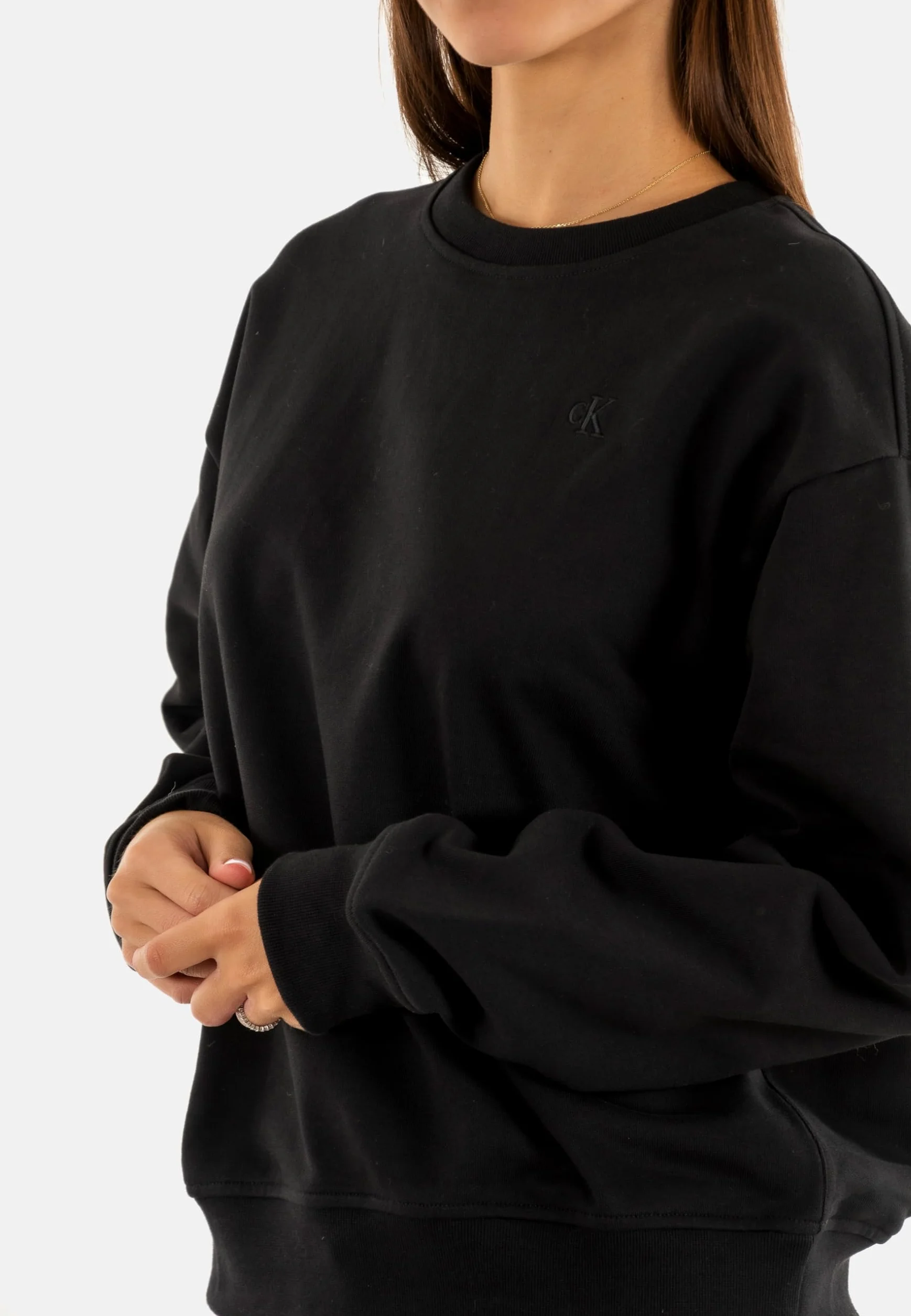Calvin Klein Donna Felpa Archive Logo French Terry Girocollo