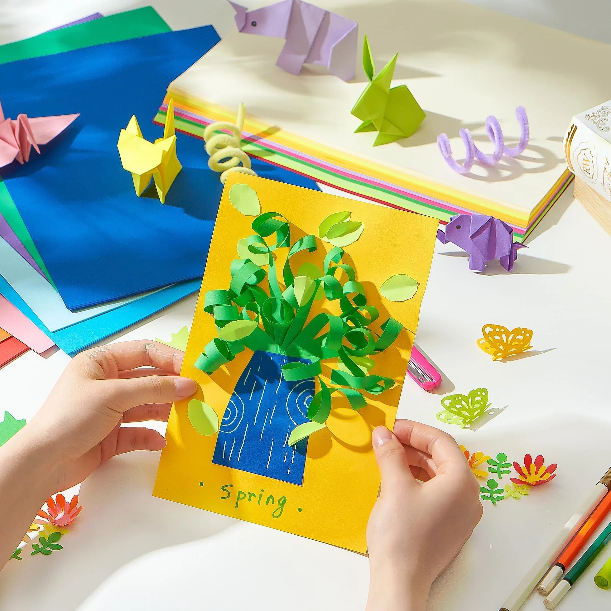 Carta per origami A4 80 gsm 180 fogli 20 colori vivaci fronte-retro