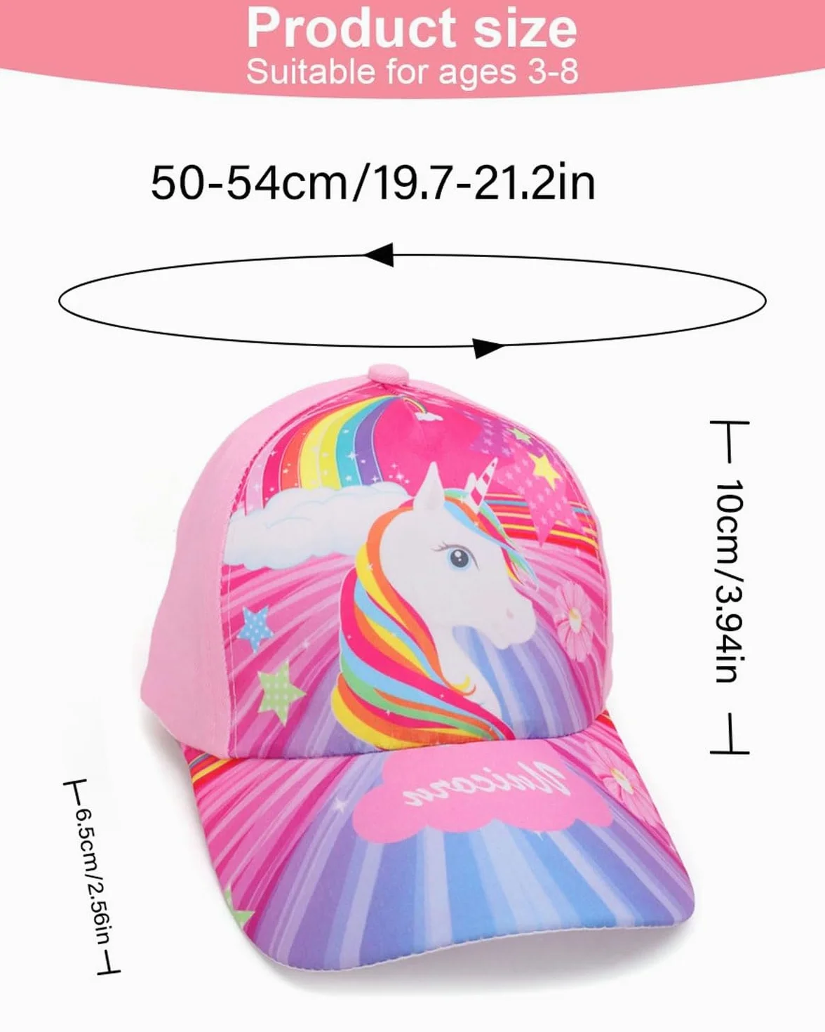 Cappello da sole per ragazze Unicorno Cotone Snapback Berretto da Baseball
