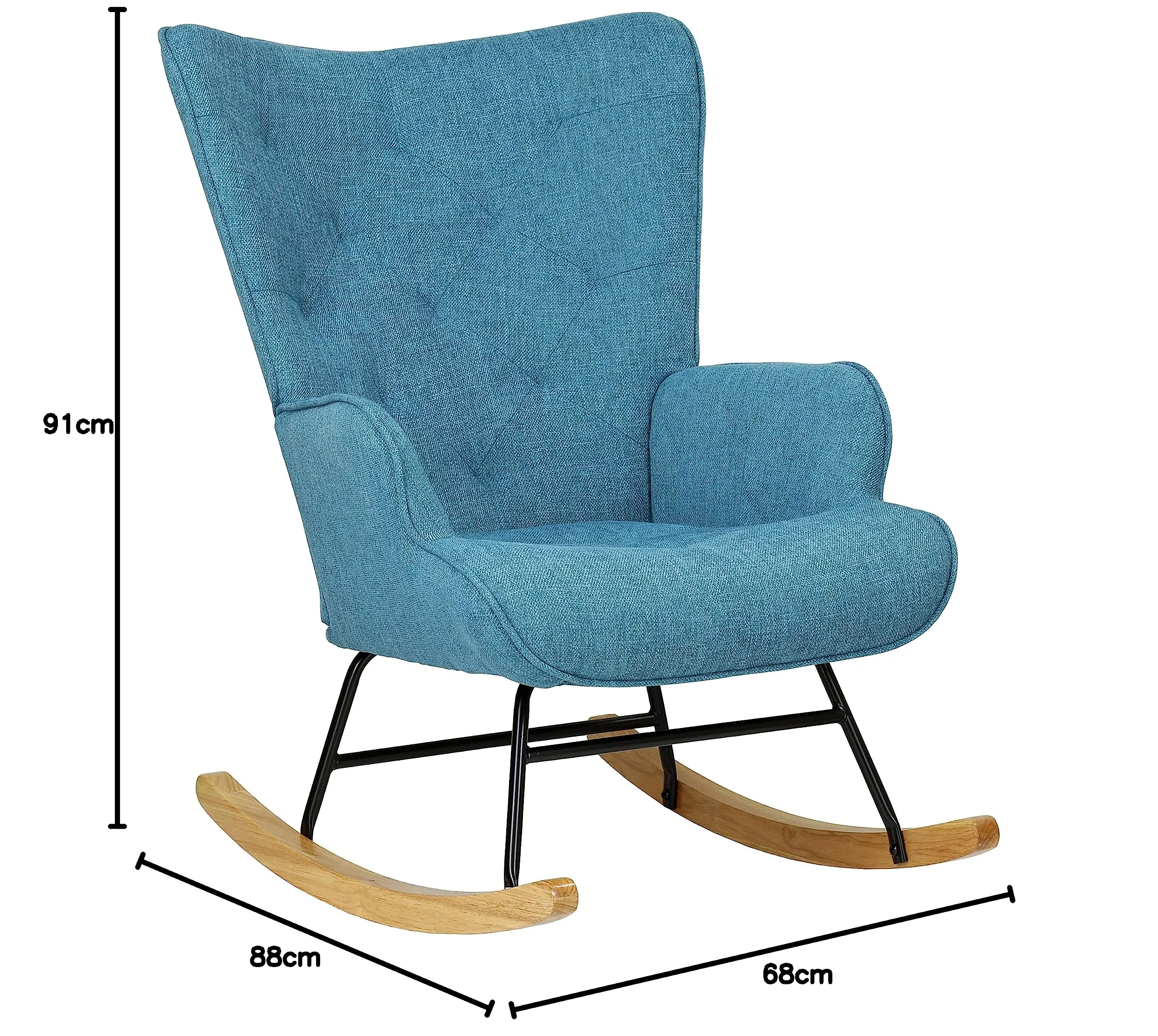 Totò Piccinni Poltrona Poltroncina a DONDOLO Multicolore Design Patchwork (Blu, Poltrona)