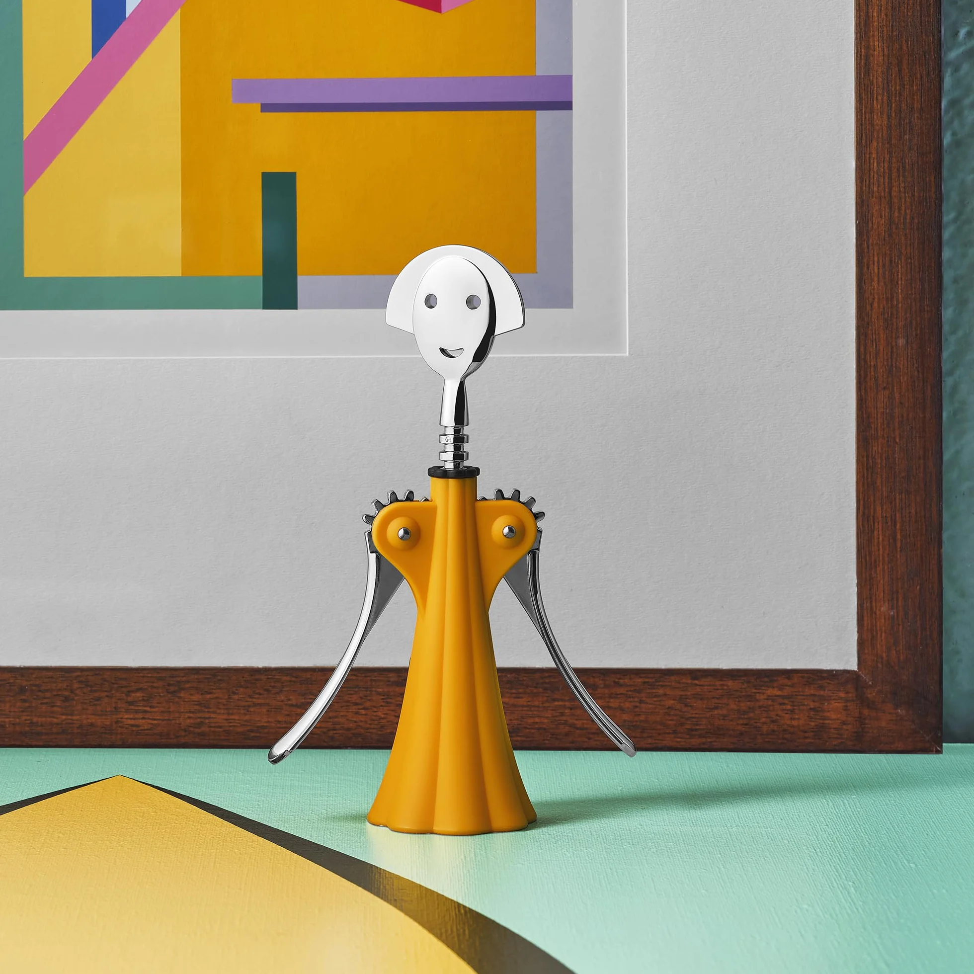 Alessi Anna G. AM01 DY Cavatappi di Design, in Resina Termoplastica e Zama Cromata, Giallo