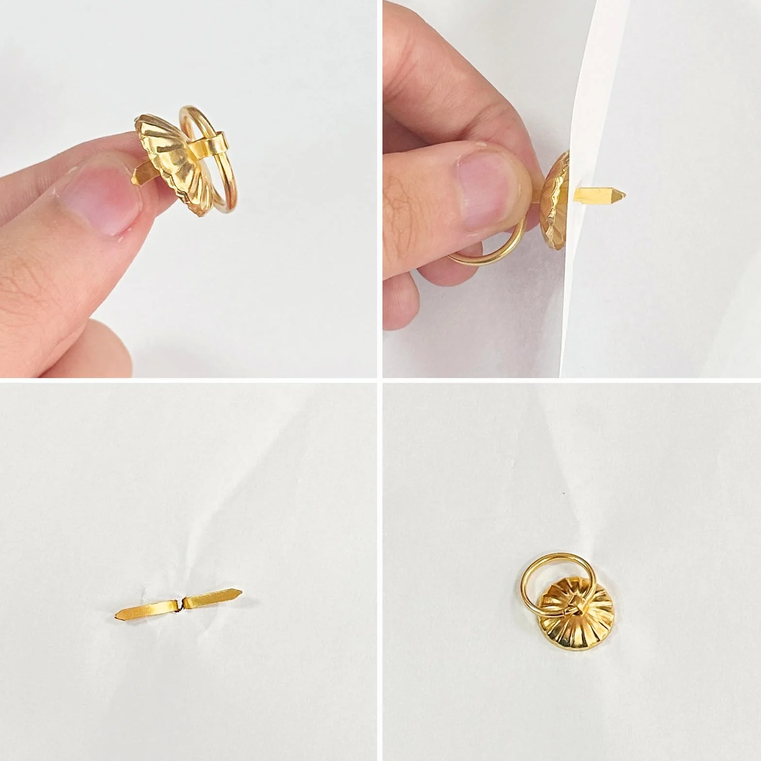 FRUHLING 60 pezzi Mini Brads con anelli in metallo per scrapbooking brads modelli, fermagli di carta per gioielli decorativi, scatole regalo, diari cassetti