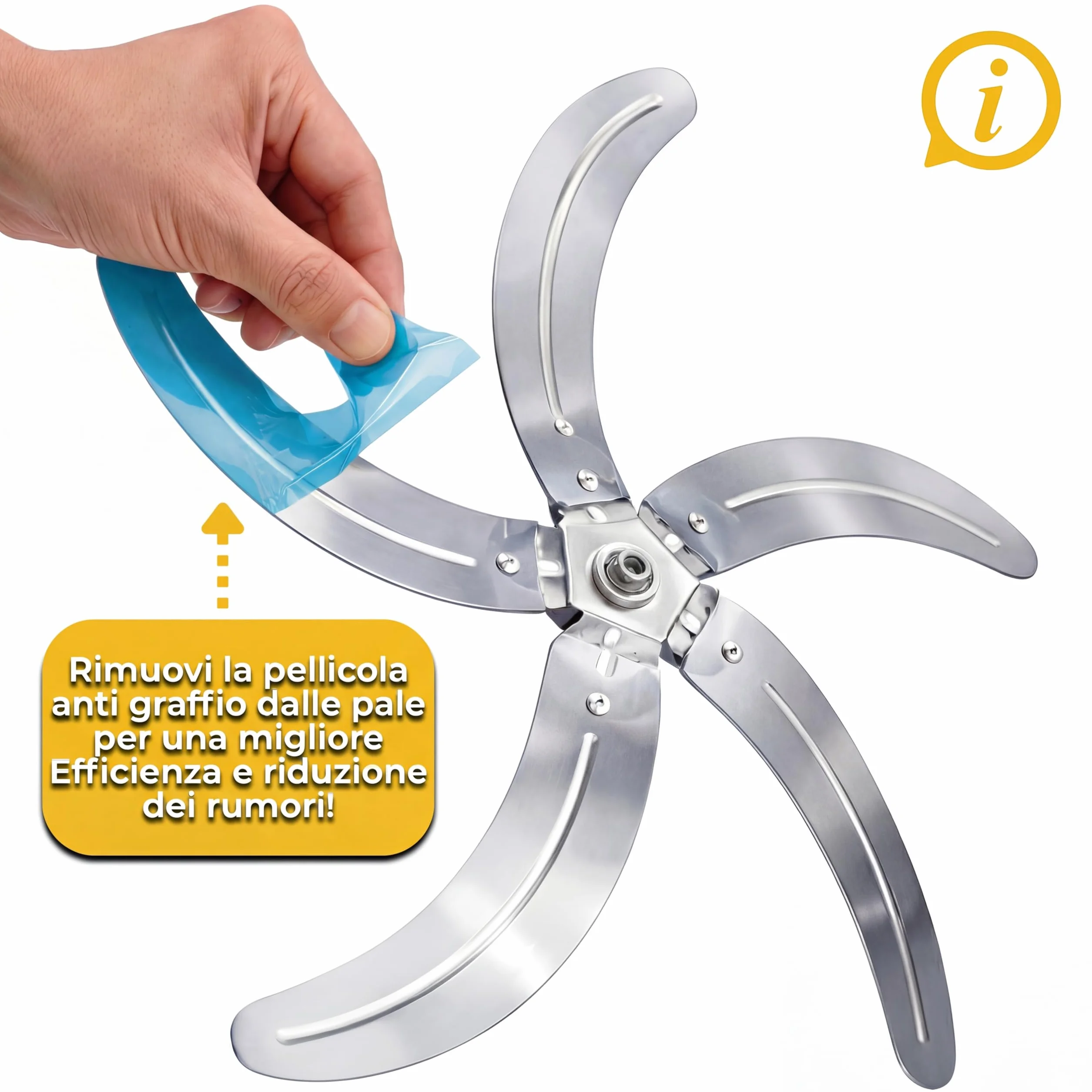 MAKA Ventilatore a Piantana Potente, Ventilatore Metallo 5 Pale, 75W, Basso Consumo, Oscillazione Orizzontale, Ventilatore da Terra Industriale Diametro 50cm, Regolabile Altezza Max 130 cm 3 Velocità