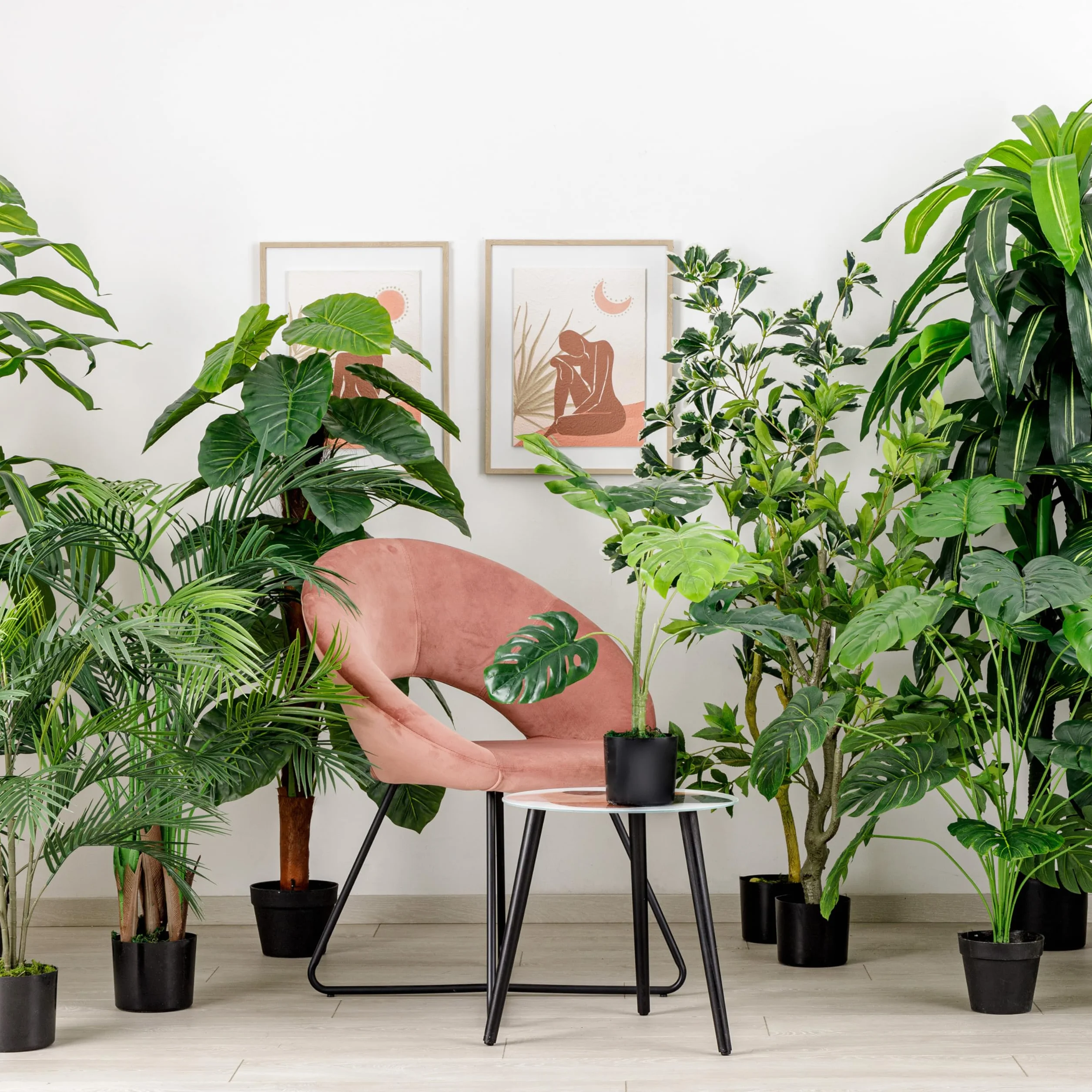 Baroni Home Pianta Artificiale Alocasia Finta 130 cm per Interno ed Esterno