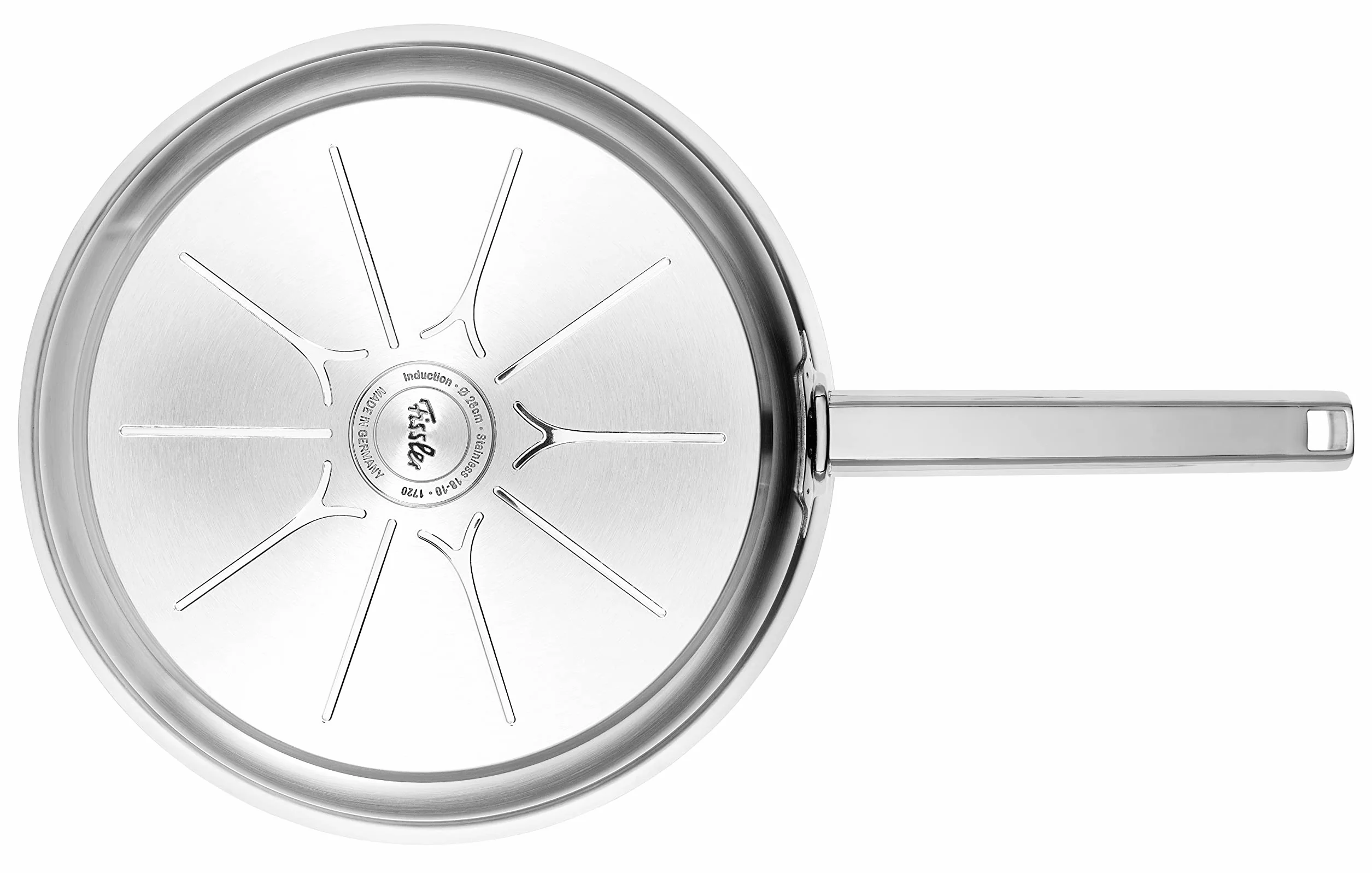 Fissler Profi Collection in acciao inox 28 cm, con scala di misurazione, superficie Novogrill, cottura a induzione, Nuovo modello
