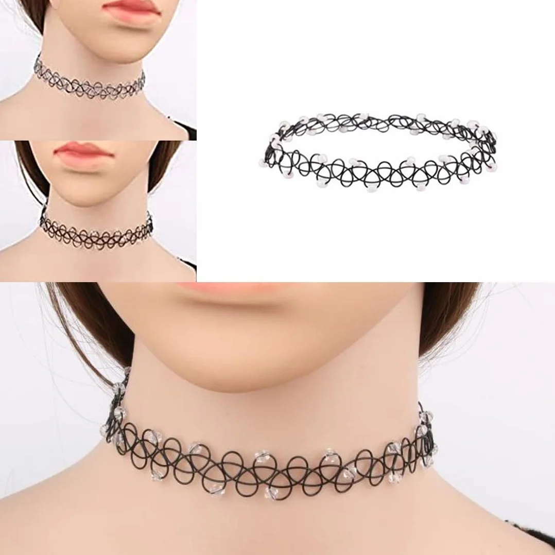 Collana Girocollo Velluto Elasticizzata Vintage Set 12 Pezzi per Donna Bambina Ragazza