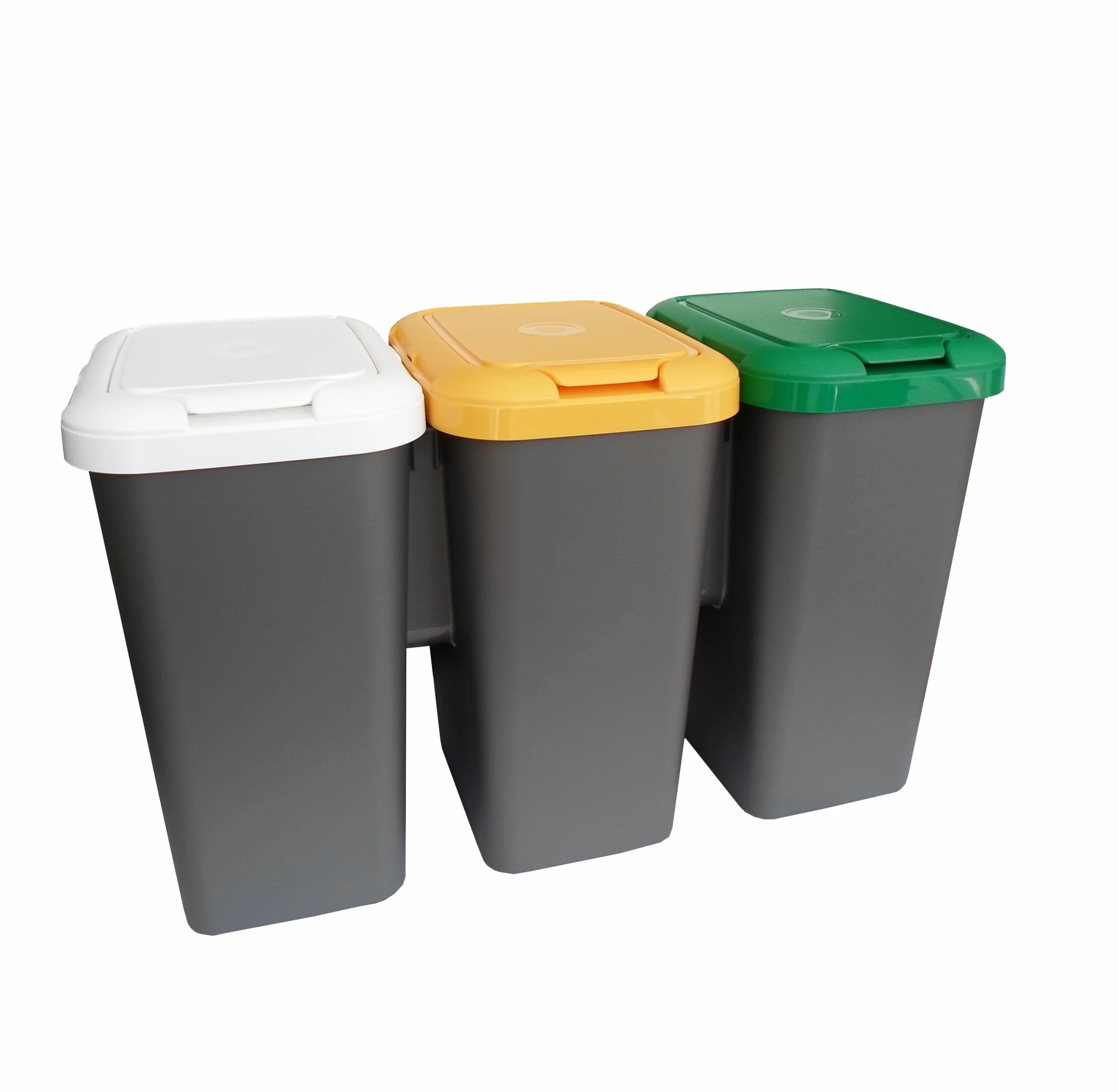 Tontarelli Trio Cestino Raccolta Differenziata 75 Litri Plastica Multicolore 78,5x32xh47,4 cm