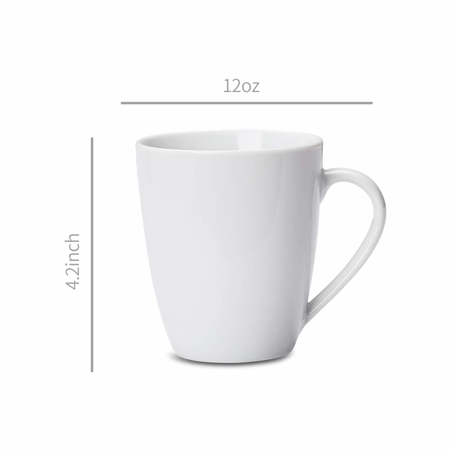 Amazon Basics tazze porcellana confezione 12 355 ml Bianco
