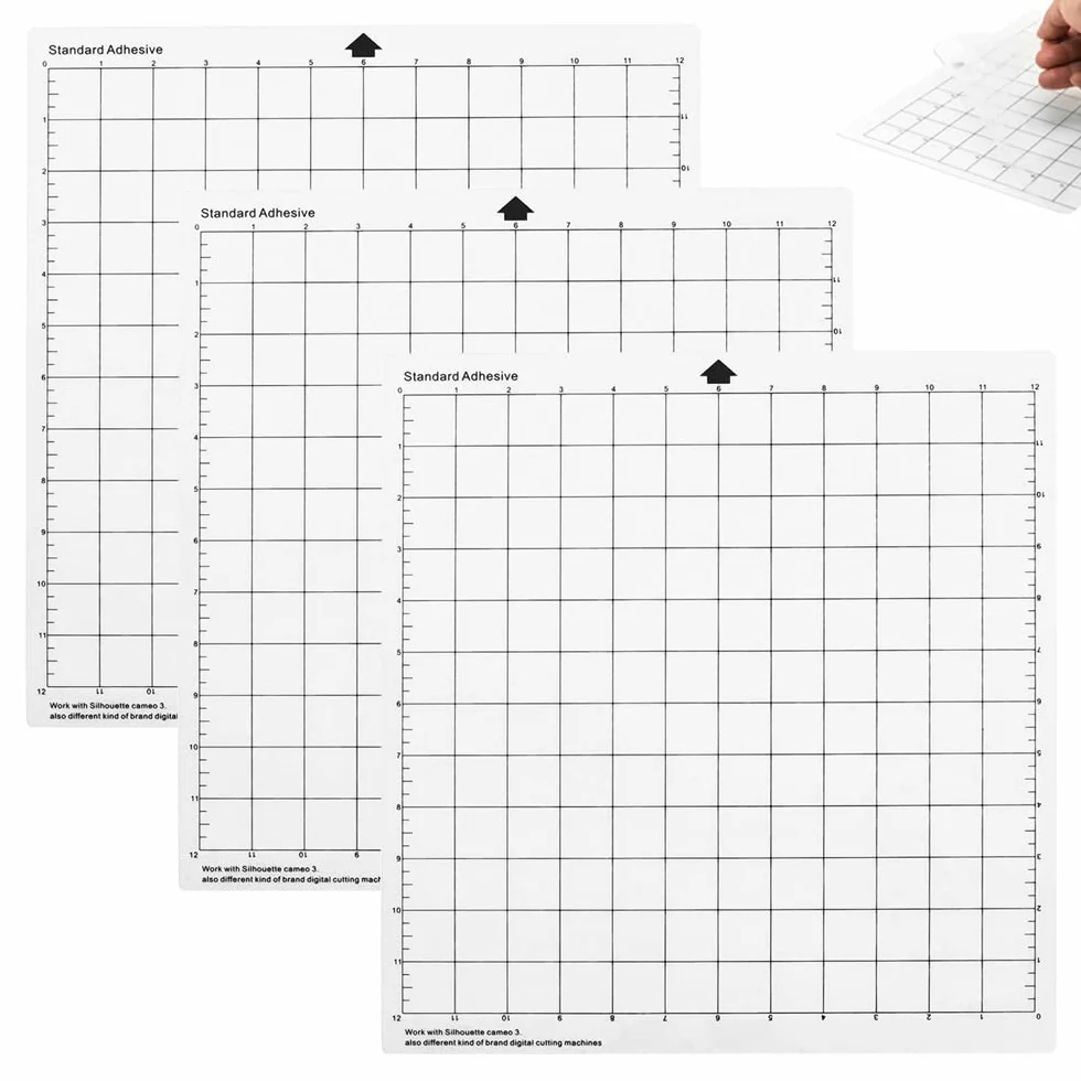 Tappetino da Taglio per Silhouette Cameo 30,5x30,5 cm, Set 3 Griglia Adesivo Antiscivolo